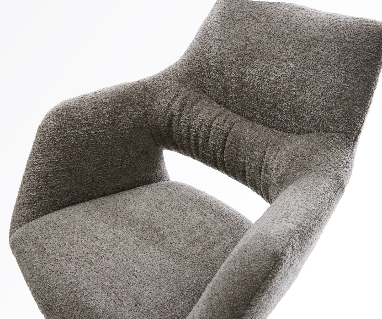 Barstuhl Yago-Flex Bouclé Soft Schlamm Drehfuß höhenverstellbar Metall Weiß Taschenfederkern 4