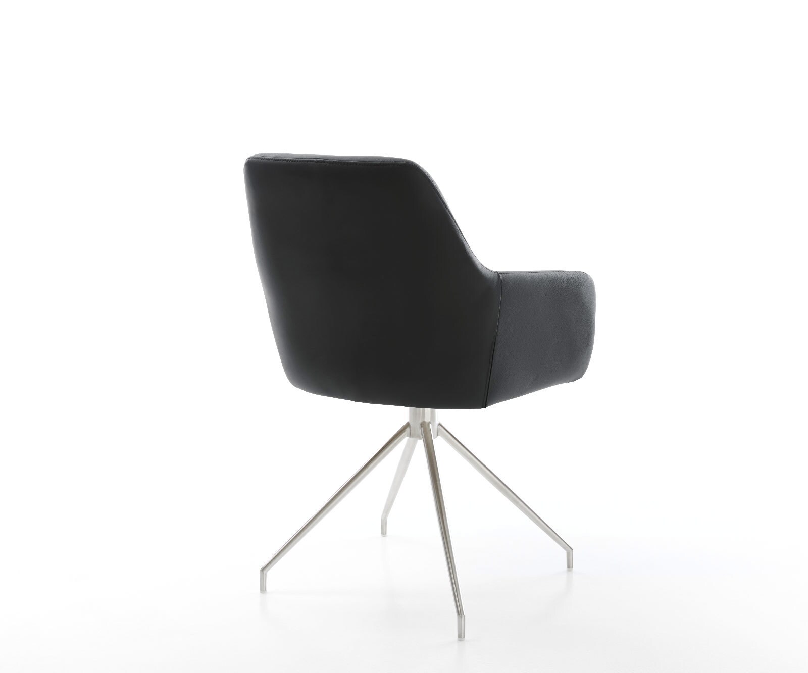 Esszimmerstuhl Pejo-Flex Echt-Leder Schwarz Kreuzgestell konisch Edelstahl Taschenfederkern 4 Esszimmerstuhl Pejo-Flex Echt-Leder Schwarz Kreuzgestell konisch Edelstahl Taschenfederkern 4