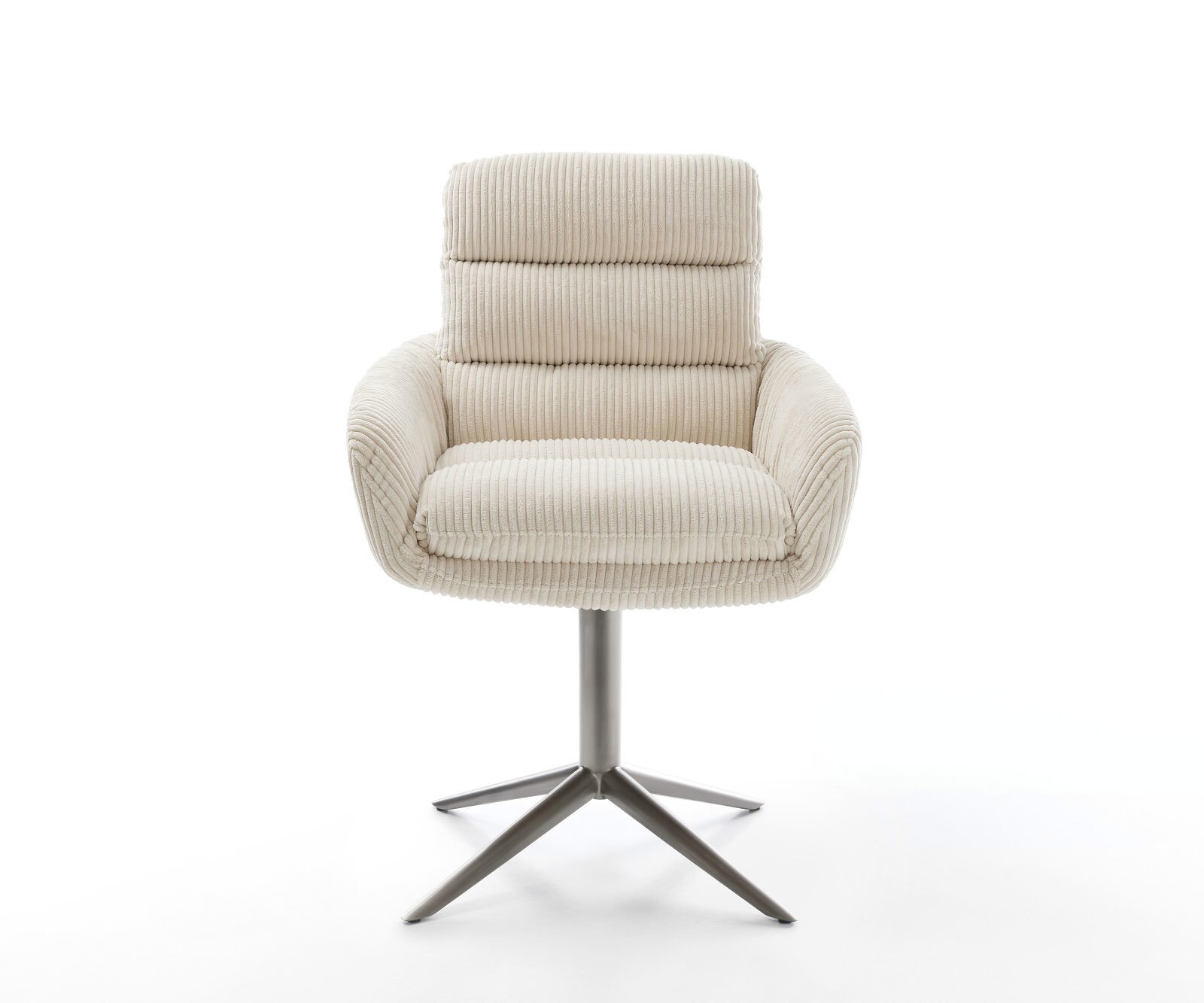 Chaise-pivotante Abelia-Flex mit Armlehnen côtelé beige pied de chaise 4 branches grafiete pivotement sur 360° fonction bascule 2