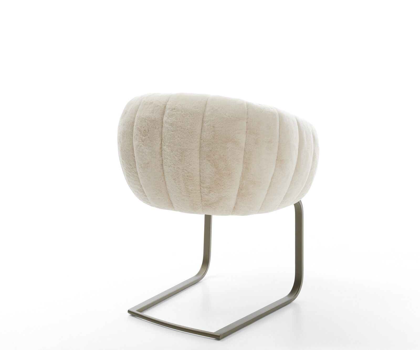 Freischwinger Jada-Flex Plüsch Creme-Weiß Freischwinger flach Effektfinish Titan Taschenfederkern 4