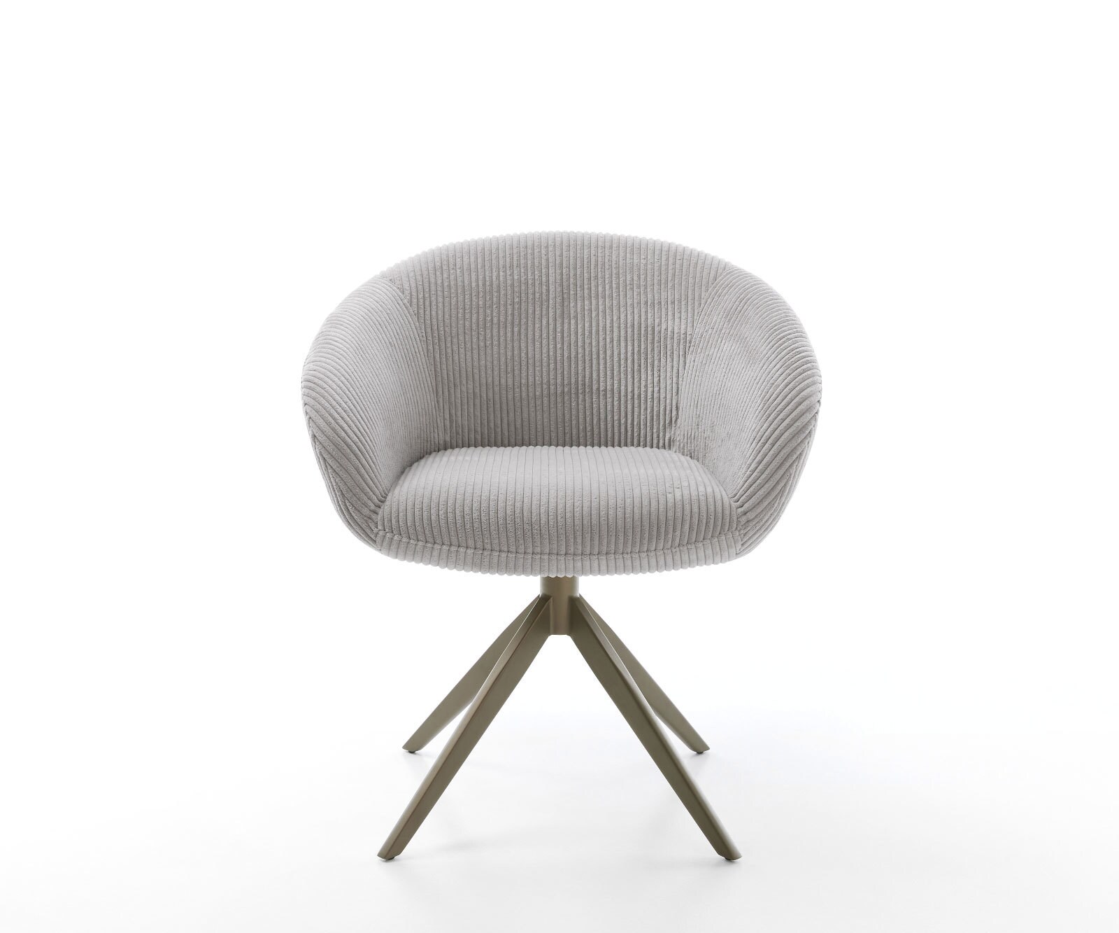 Drehstuhl Vinka-Flex mit Armlehnen Cord Silbergrau Kreuzgestell breit Effektfinish Titan 360° drehbar Wippfunktion Taschenfederkern 1