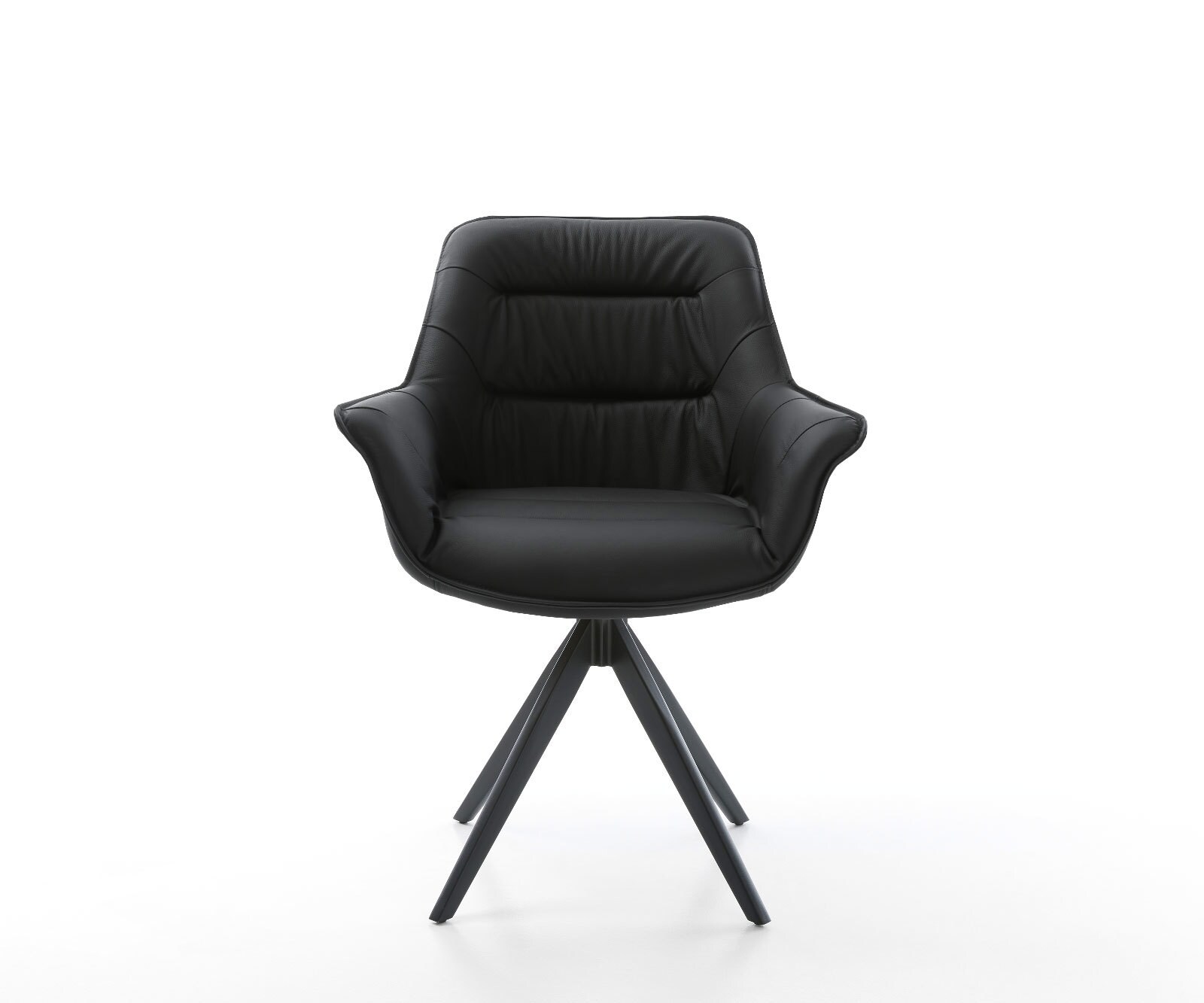 Esszimmerstuhl Kaira-Flex Echt-Leder Schwarz Kreuzgestell kantig Schwarz 1 Esszimmerstuhl Kaira-Flex Echt-Leder Schwarz Kreuzgestell kantig Schwarz 1