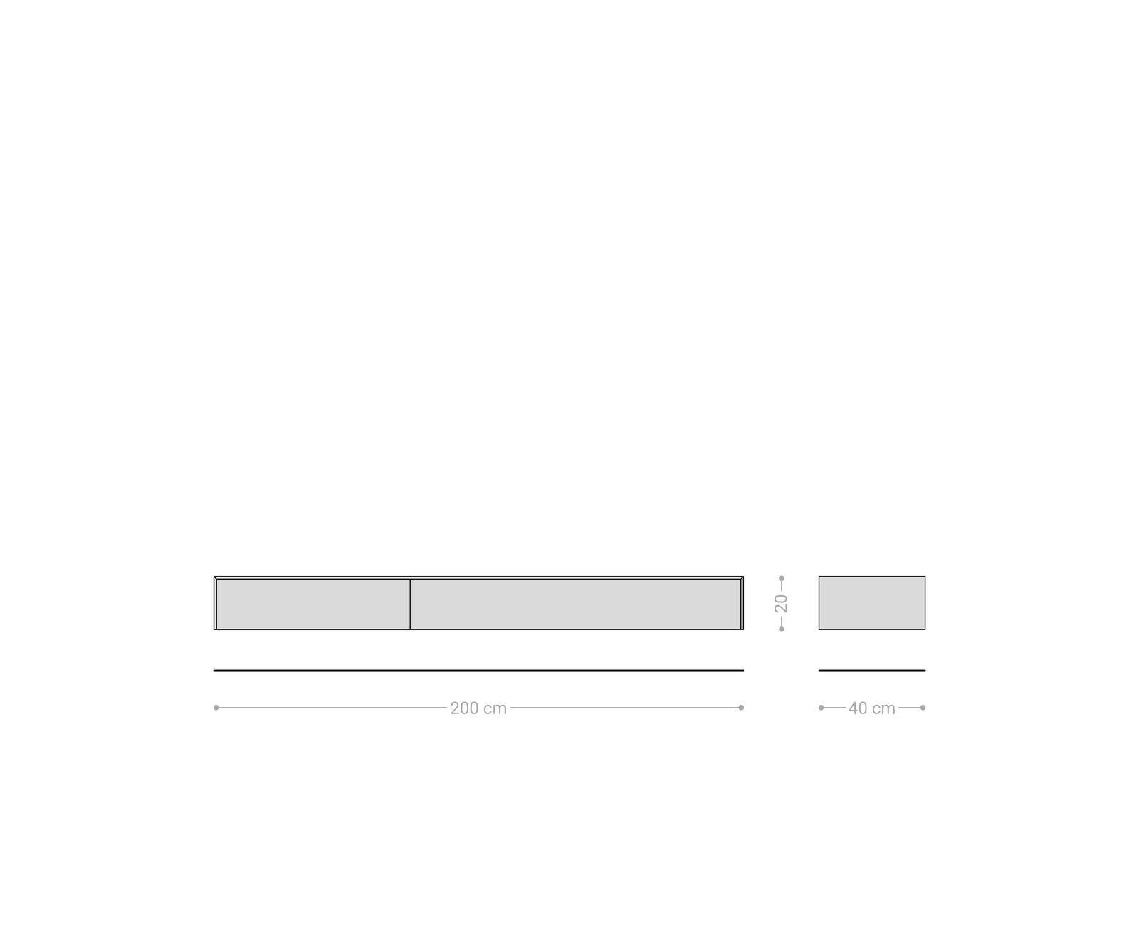Lowboard Cuor 200 cm Keramik Laminam® Travertino Bianco Creme-Weiß 1 Klappe 1 Schubfach Fuß Schwebeoptik Edelstahl 5