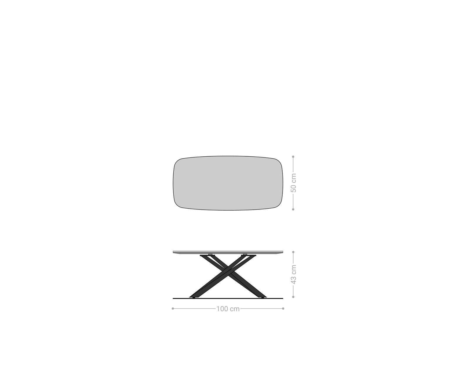 Couchtisch Edge Boot 100x50 cm Keramik Emperador Extra Lucidato Dunkelbraun Sarity Edelstahl gebürstet 6