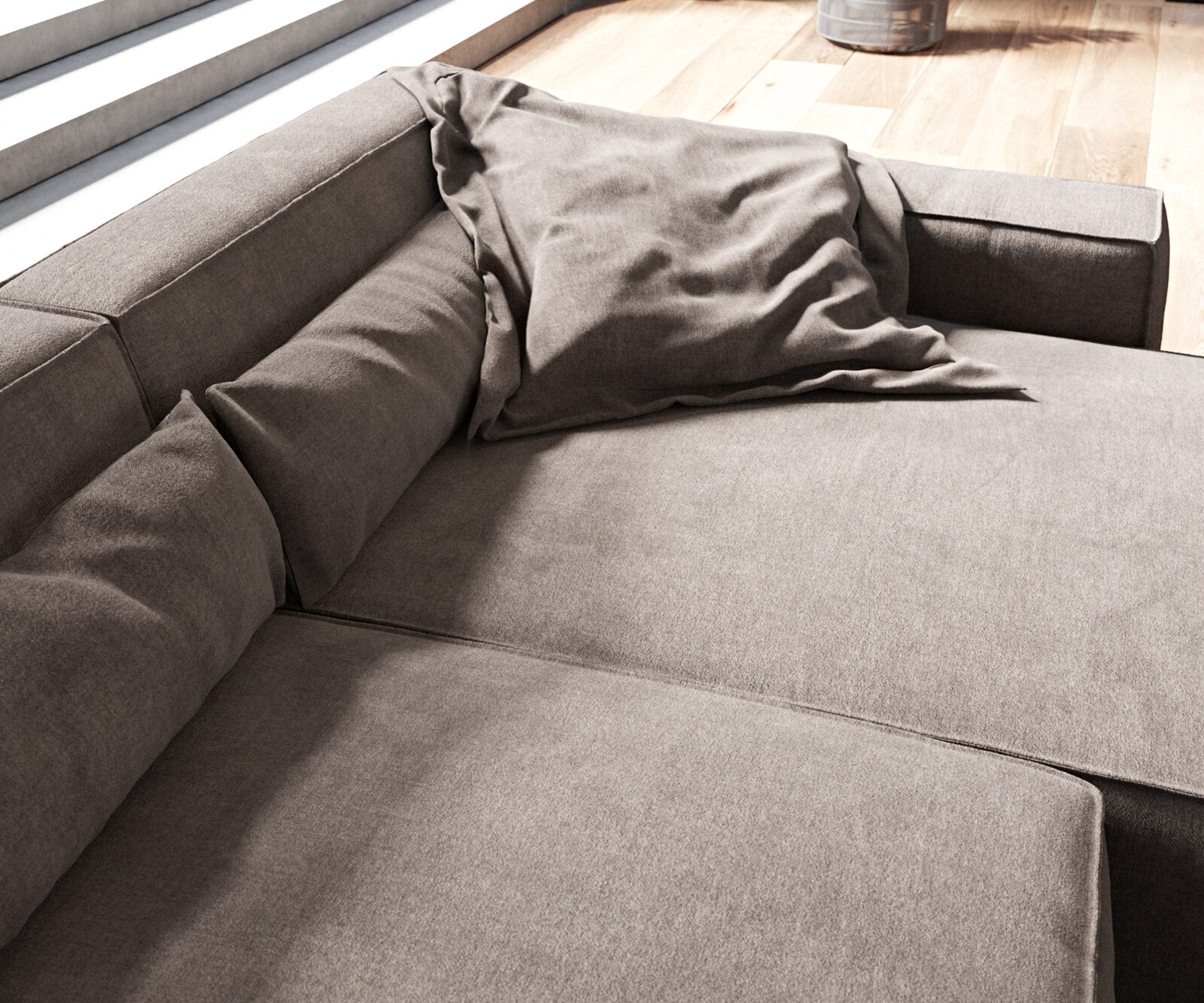 Ecksofa Sirpio XL 370x170 cm Mikrofaser Khakibraun Recamiere variabel 6
