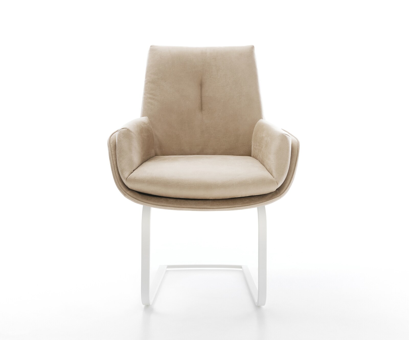 Cantilever Clea-Flex microfibre beige vintage pied cantilever plat blanc 2