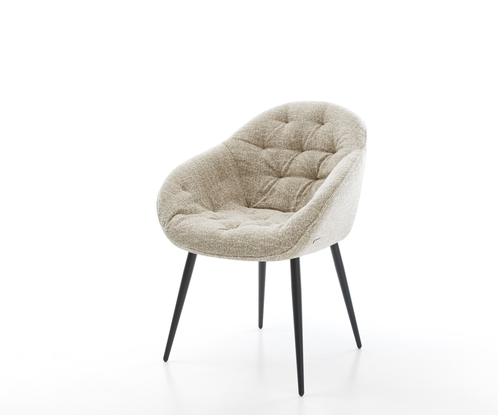 Esszimmerstuhl Gaio-Flex Webstoff Soft Beige 4-Fuß konisch Schwarz 1