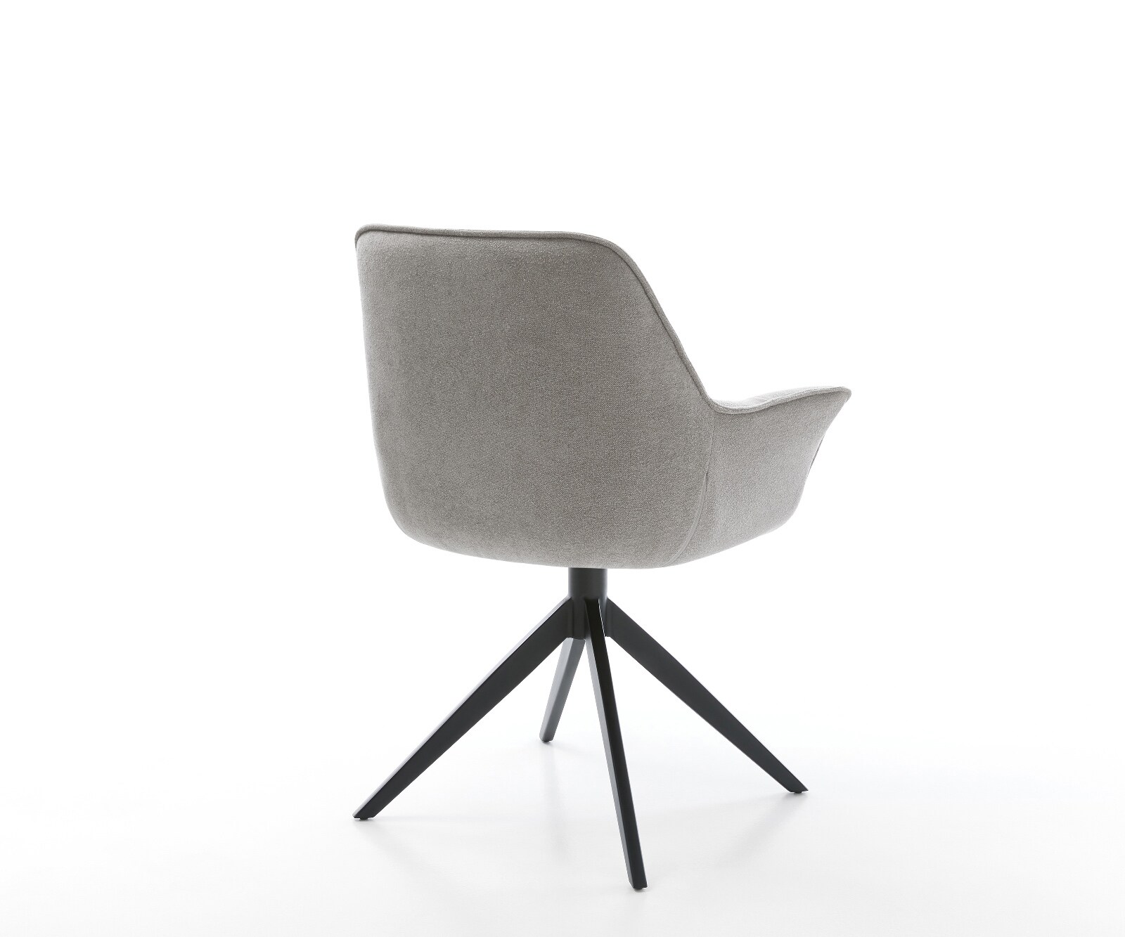 Drehstuhl Kaira-Flex Strukturstoff Soft Grau Kreuzgestell breit Schwarz 360° drehbar Wippfunktion 5