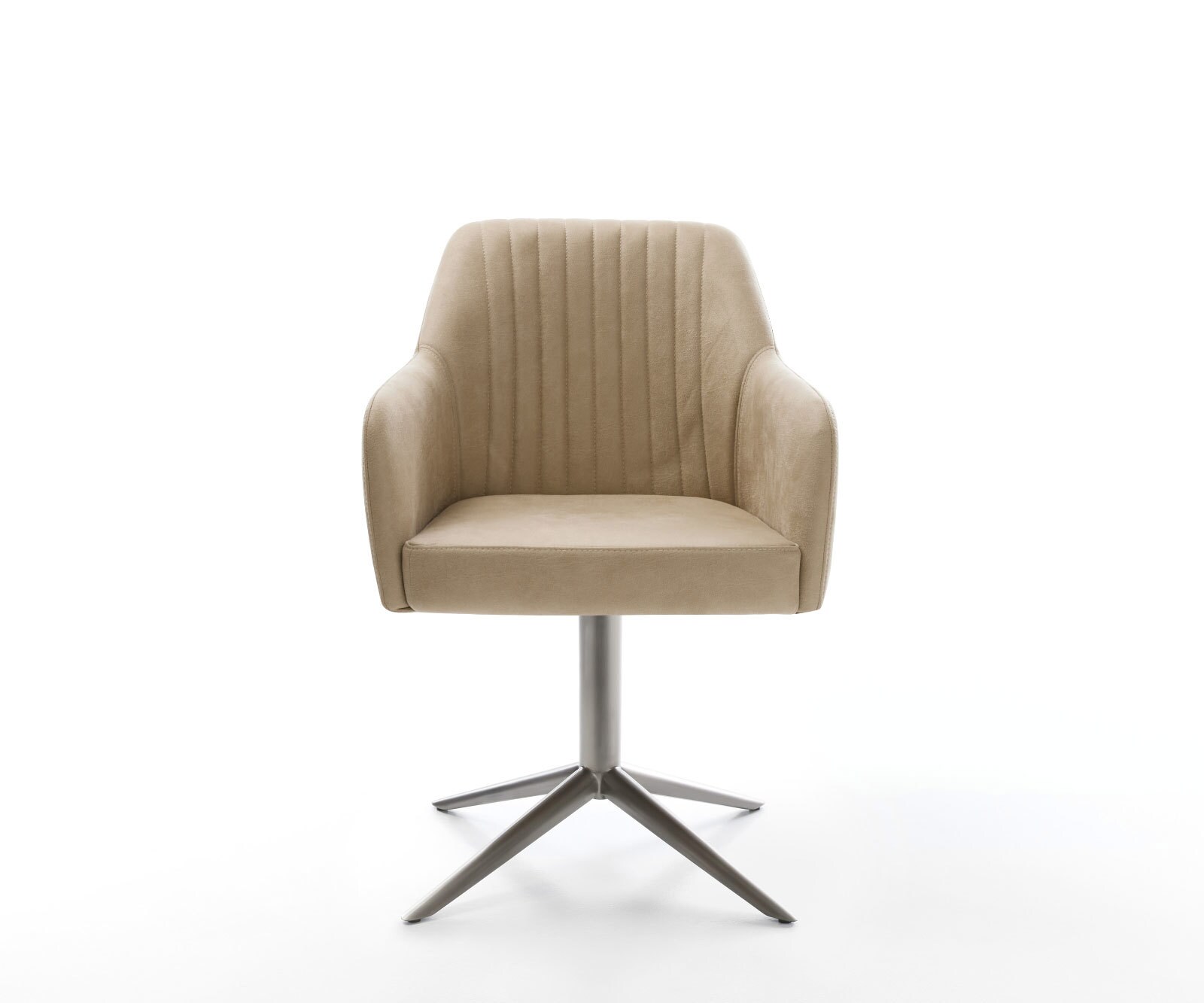 Chaise-pivotante Greg-Flex microvelours beige vintage pied de chaise 4 branches grafiete pivotement sur 360° fonction bascule ressorts ensachés 1