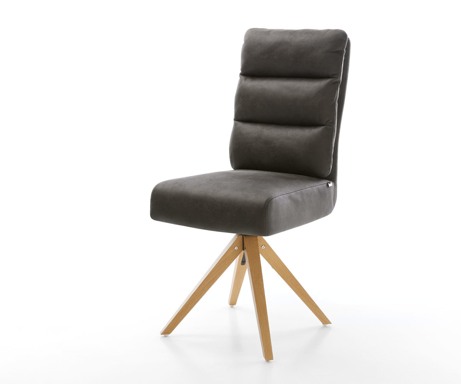 Esszimmerstuhl Pela-Flex Mikrofaser Anthrazit Vintage Holzgestell kantig Natur Taschenfederkern Esszimmerstuhl Pela-Flex Mikrofaser Anthrazit Vintage Holzgestell kantig Natur Taschenfederkern