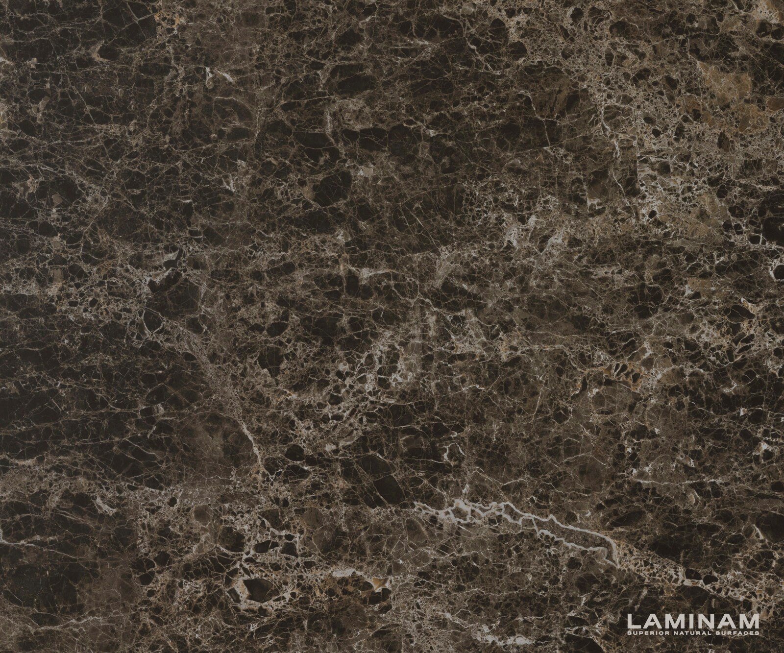 Sideboard Cuor 180 cm Keramik Laminam® Emperador Extra Lucidato Dunkelbraun 2 Türen 3 Schubfächer Fuß Schwebeoptik Acrylglas 2