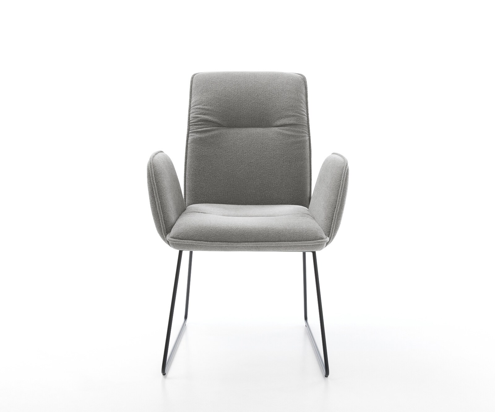 Esszimmerstuhl Vinja-Flex Strukturstoff Soft Grau Kufengestell Schwarz 2