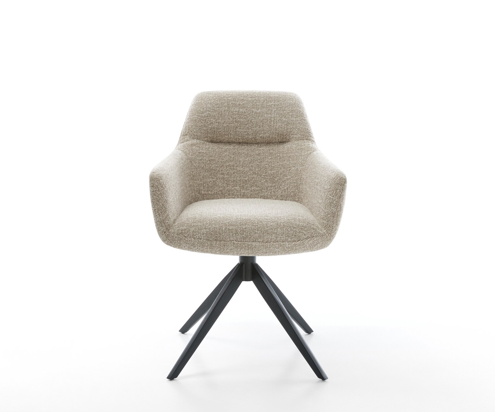 Drehstuhl Pejo-Flex Webstoff Soft Beige Kreuzgestell breit Schwarz 360° drehbar Wippfunktion Taschenfederkern 2
