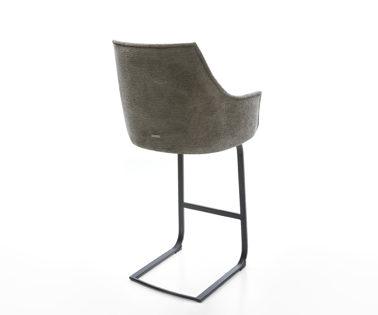 Barstuhl Alja-Flex Bouclé Soft Schlamm Freischwinger Flach Metall Schwarz Taschenfederkern 5
