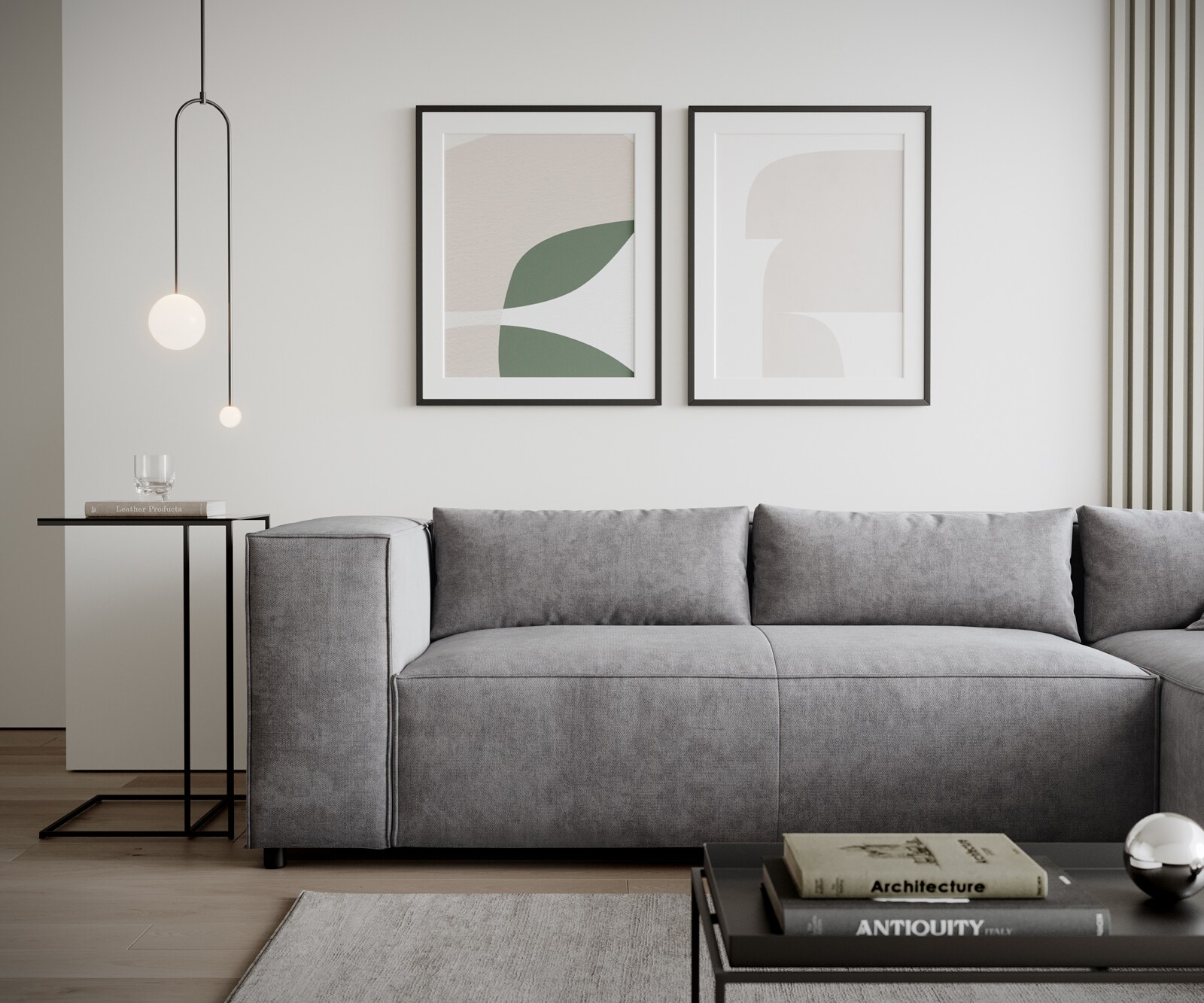Canapé-d'angle Brom 260 x 175 cm microfibre gris recamière à droite 4