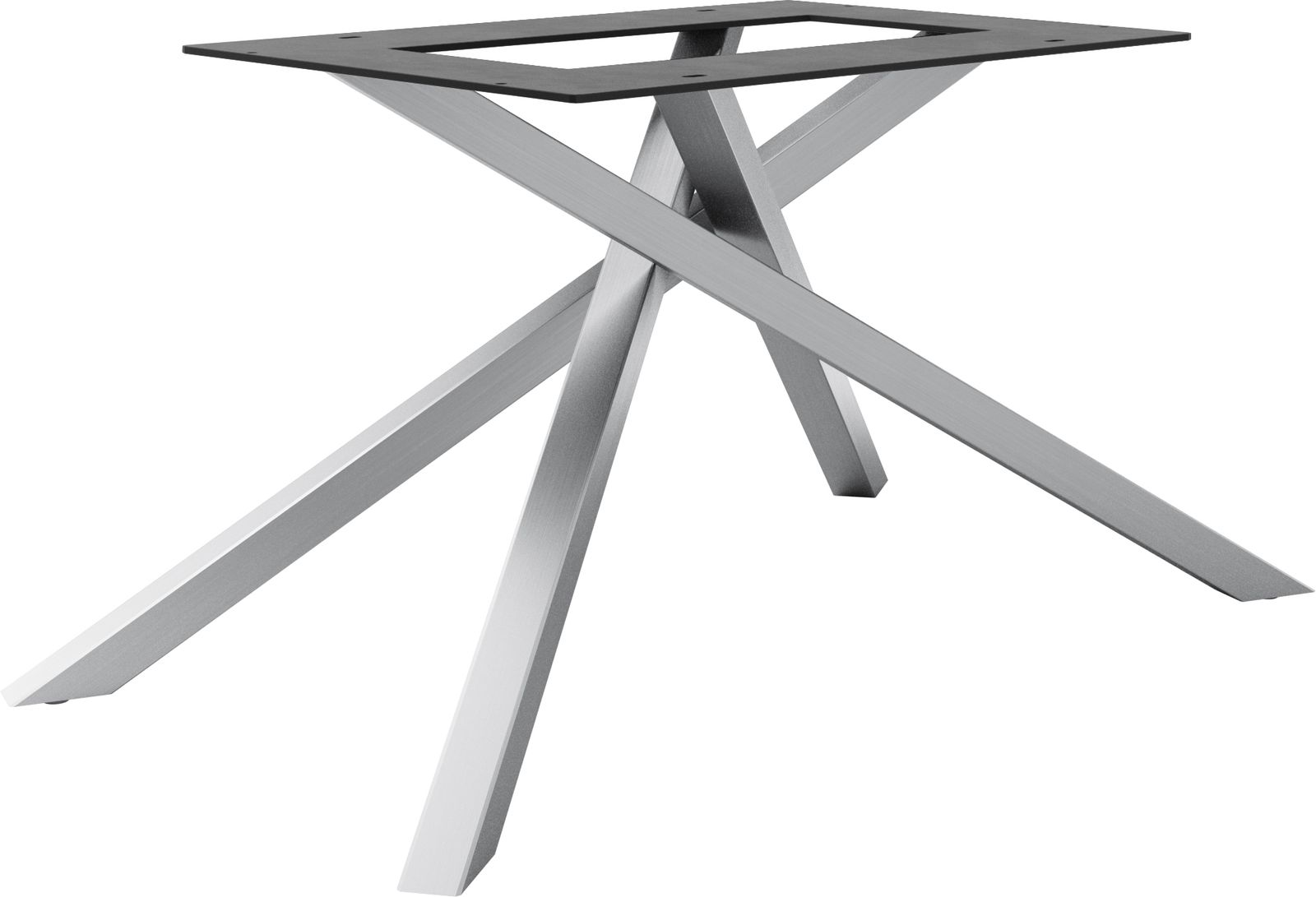 Cadre croisé rectangle en métal argenté pour plateaux de table à partir de 200 cm