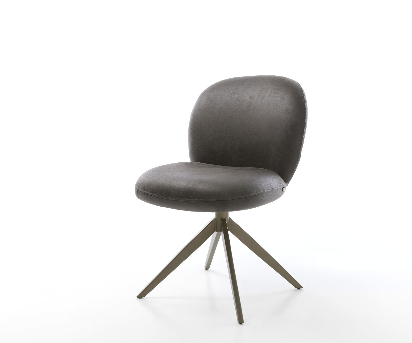 Drehstuhl Nube-Flex Mikrofaser Anthrazit Vintage Kreuzgestell breit Effektfinish Titan 360° drehbar Wippfunktion Taschenfederkern