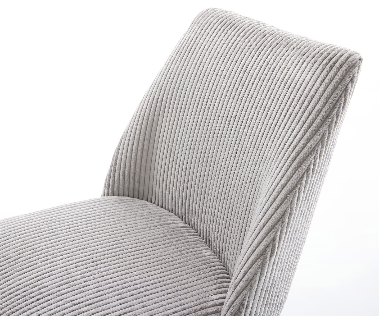 Chaise-pivotante Elso-Flex côtelé gris argenté pied de chaise 4 branches noir pivotement sur 360° ressorts ensachés 4