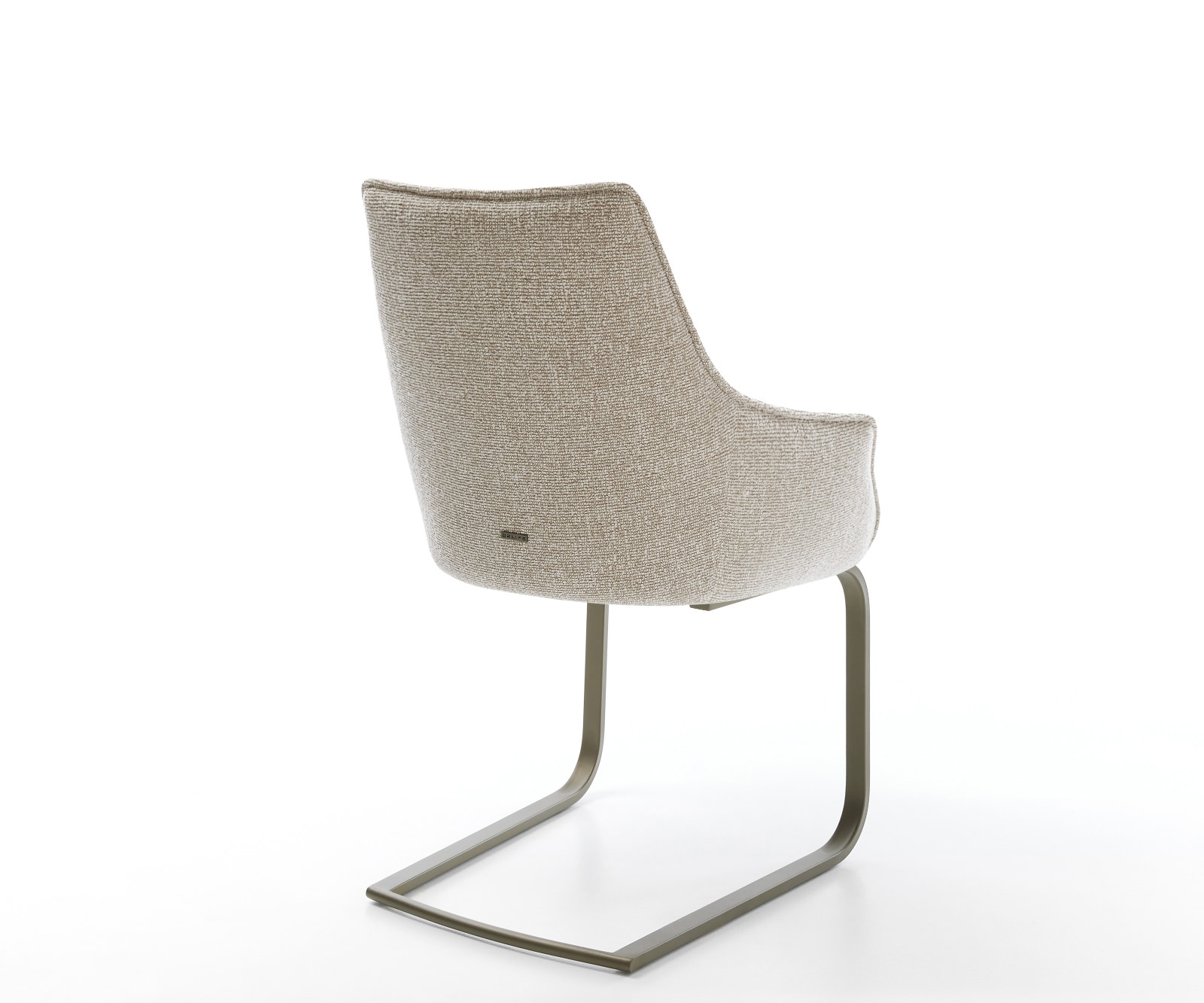 Freischwinger Alja-Flex mit Armlehnen Webstoff Soft Beige Freischwinger flach Effektfinish Titan Taschenfederkern 5