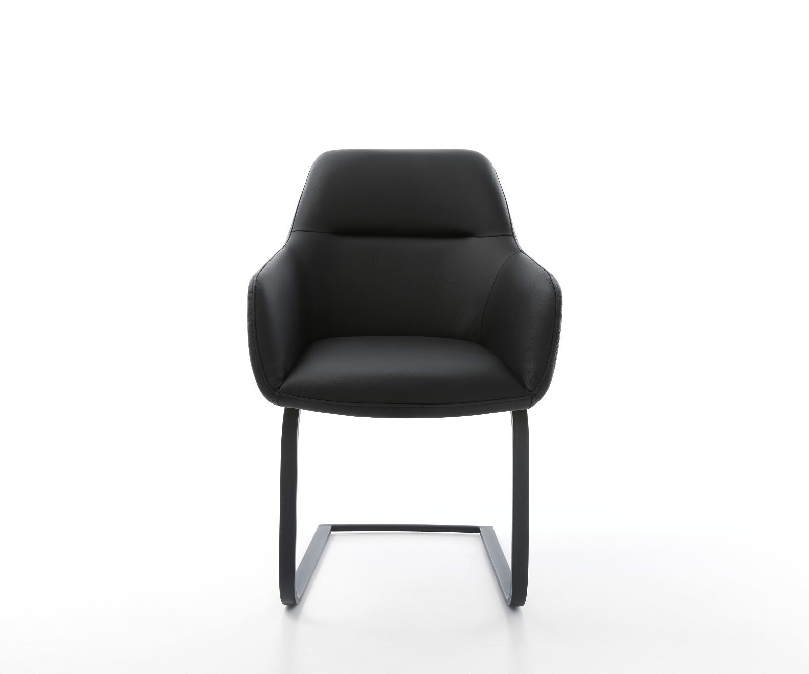 Cantilever Pejo-Flex cuir de vache noir pied cantilever plat noir ressorts ensachés 2