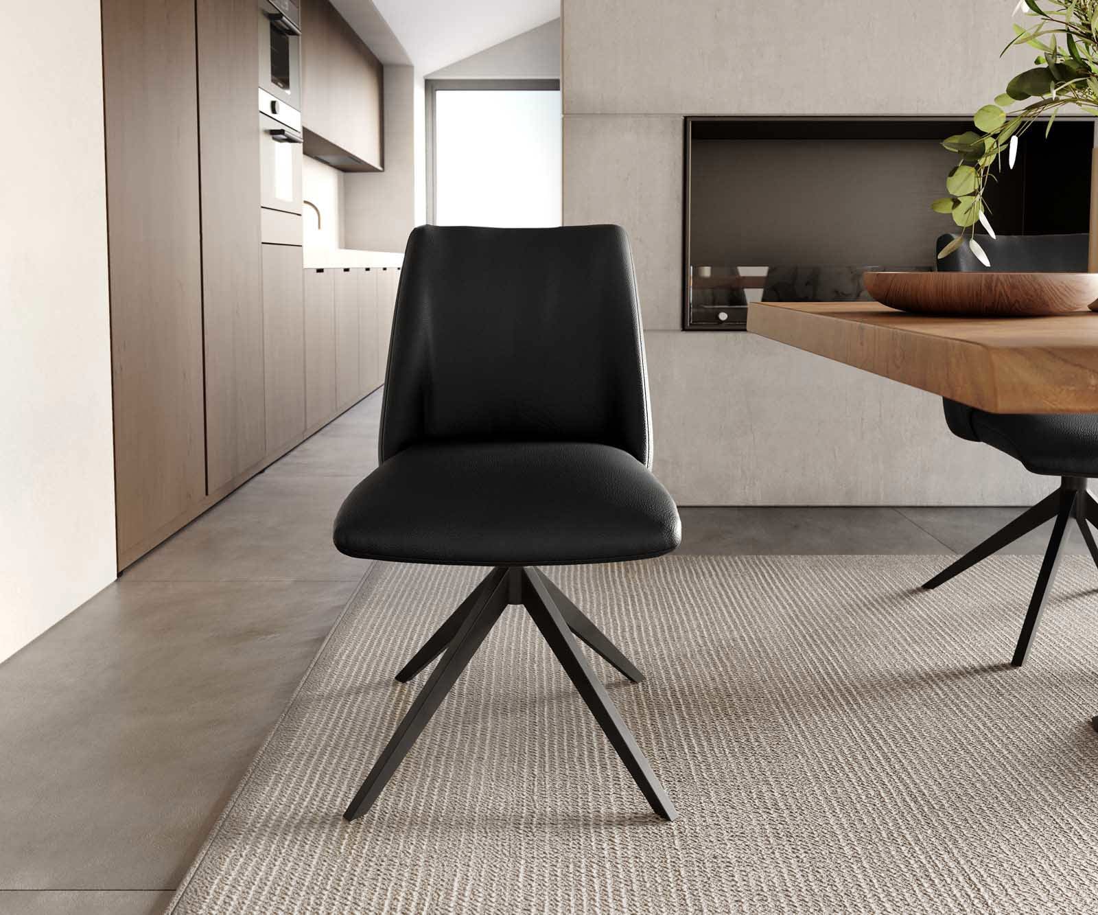 Drehstuhl Elso-Flex Echt-Leder Schwarz Kreuzgestell breit Schwarz 360° drehbar Taschenfederkern 1 Drehstuhl Elso-Flex Echt-Leder Schwarz Kreuzgestell breit Schwarz 360° drehbar Taschenfederkern 1