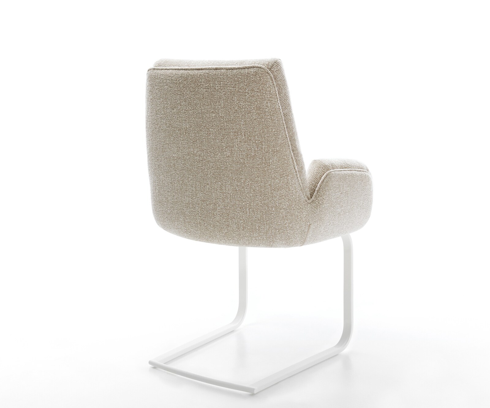 Cantilever Clea-Flex tissu tissé doux beige pied cantilever plat blanc 4