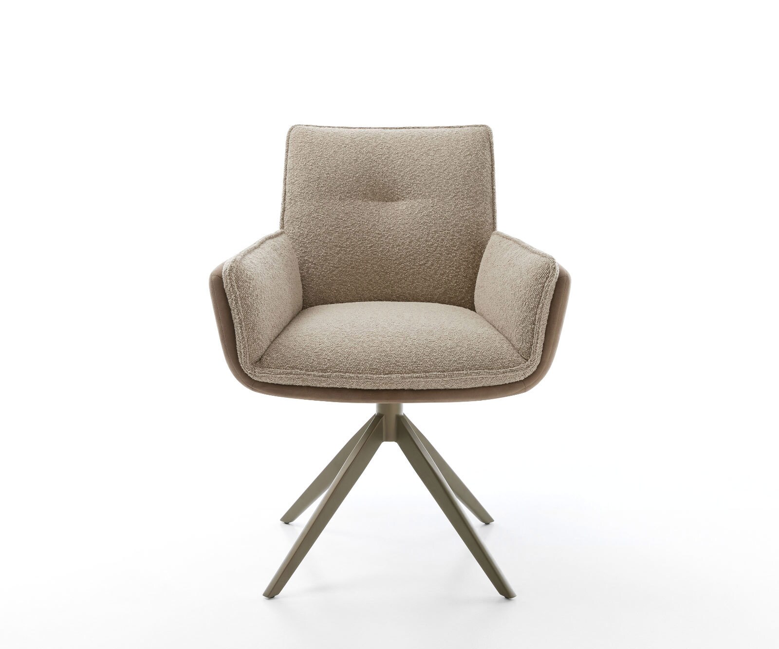 Chaise-pivotante Nela-Flex microvelours boue pied croisé large aspect titane pivotement sur 360° fonction bascule 1