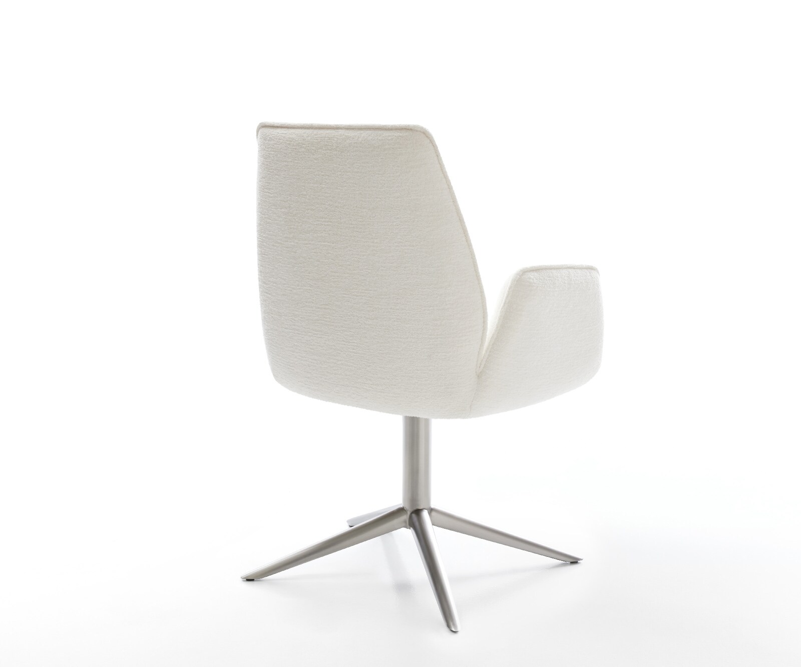 Chaise-pivotante Zoa-Flex bouclé doux beige pied de chaise 4 branches acier inoxydable pivotement sur 360° fonction bascule resorts ensachés 4