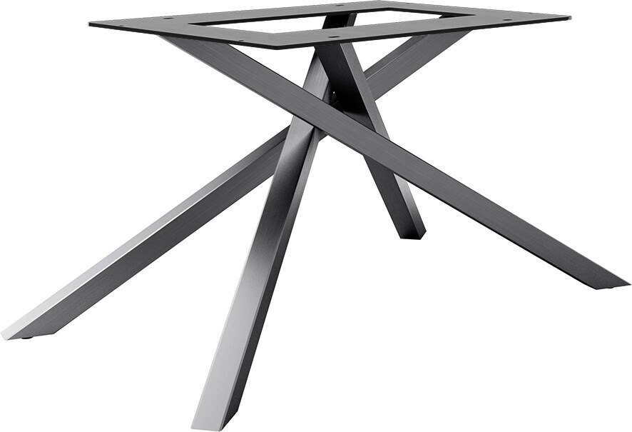 Kreuzgestell Rechteck Edelstahl Graphit für Tischplatten ab 200 cm