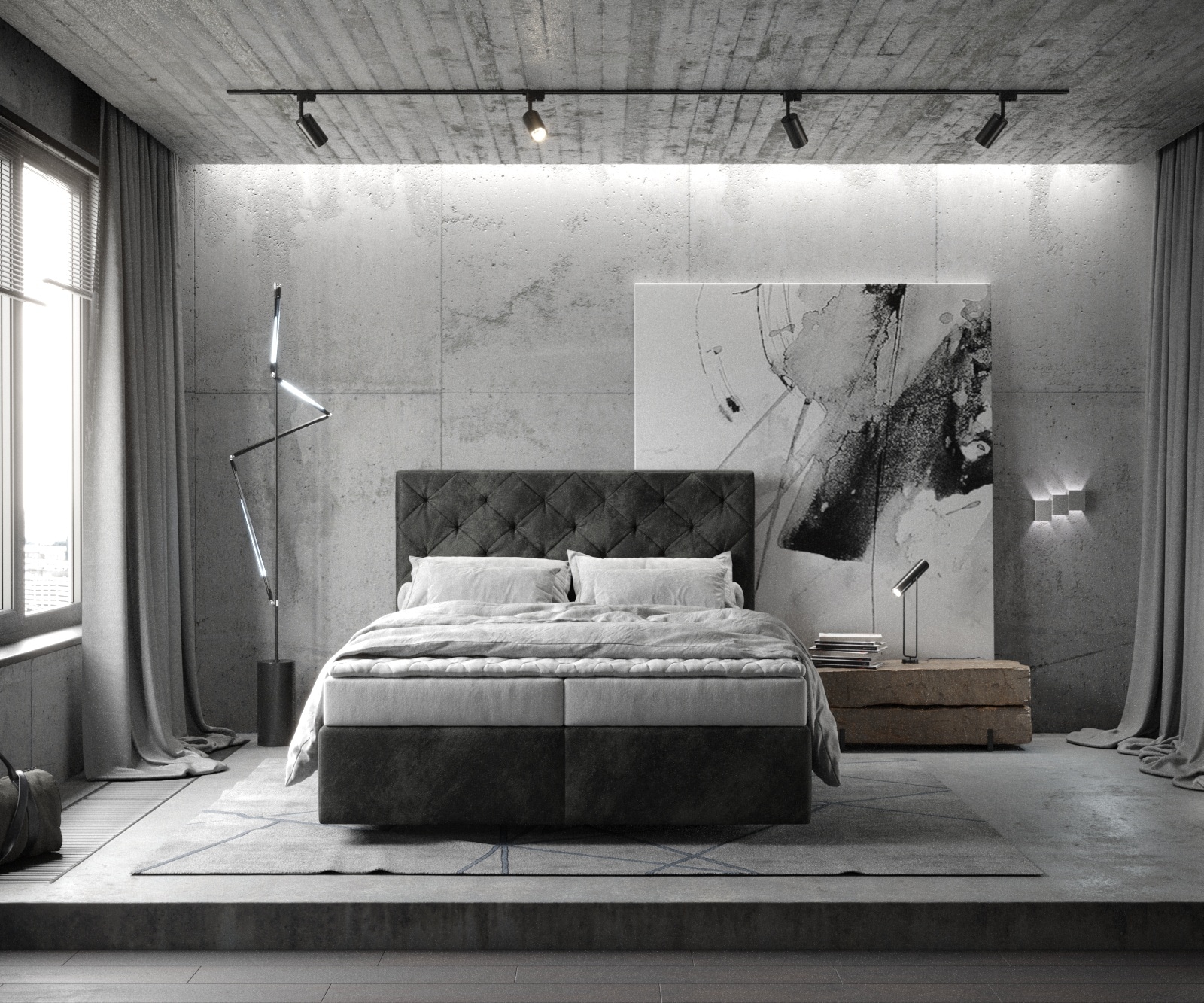 Boxspringbett Dream-Great 140x200 cm Mikrofaser Anthrazit Vintage mit Matratze und Topper 1 Boxspringbett Dream-Great 140x200 cm Mikrofaser Anthrazit Vintage mit Matratze und Topper 1