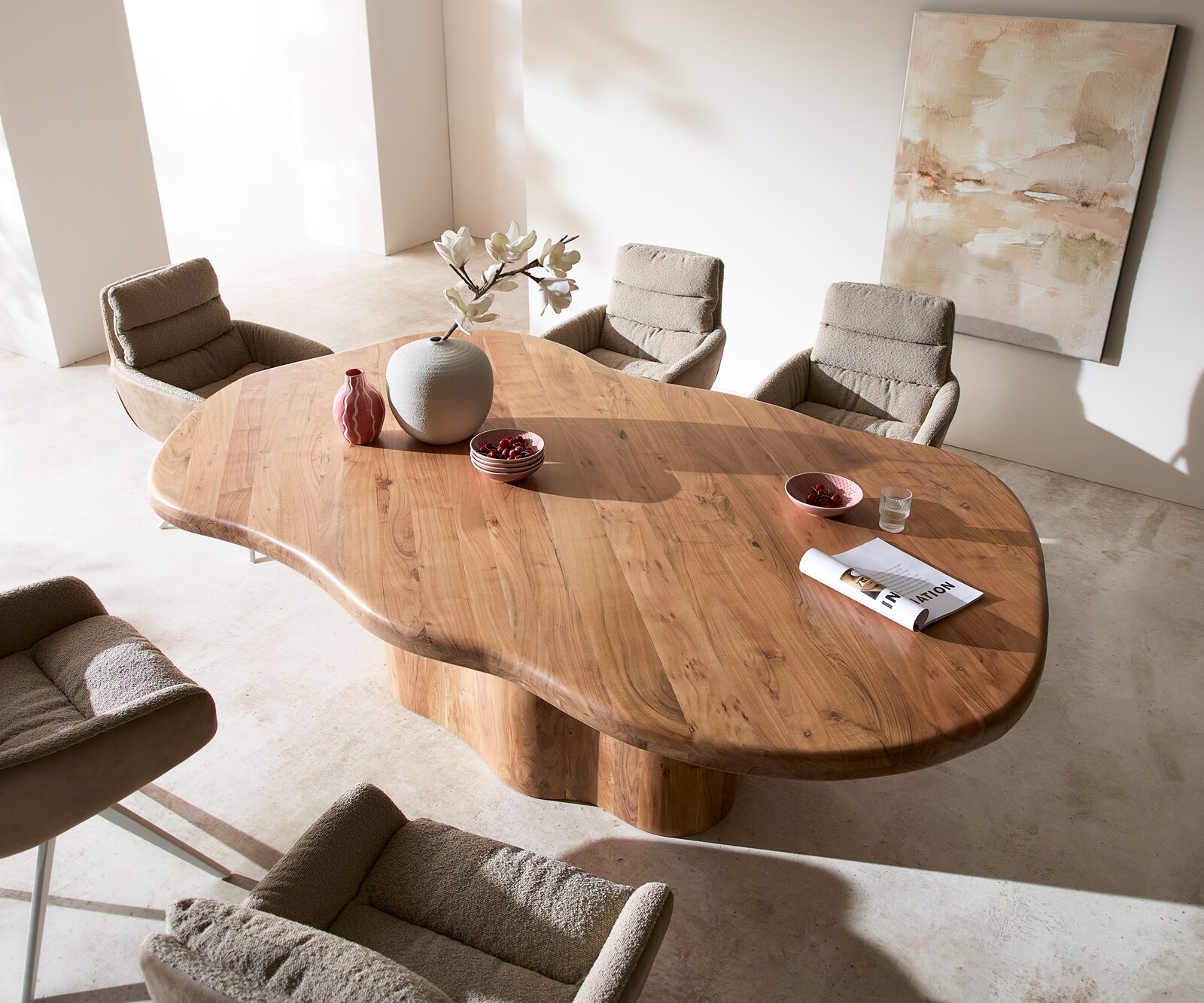 Esstisch Herkon 240x140 Akazie Natur Holzgestell 1