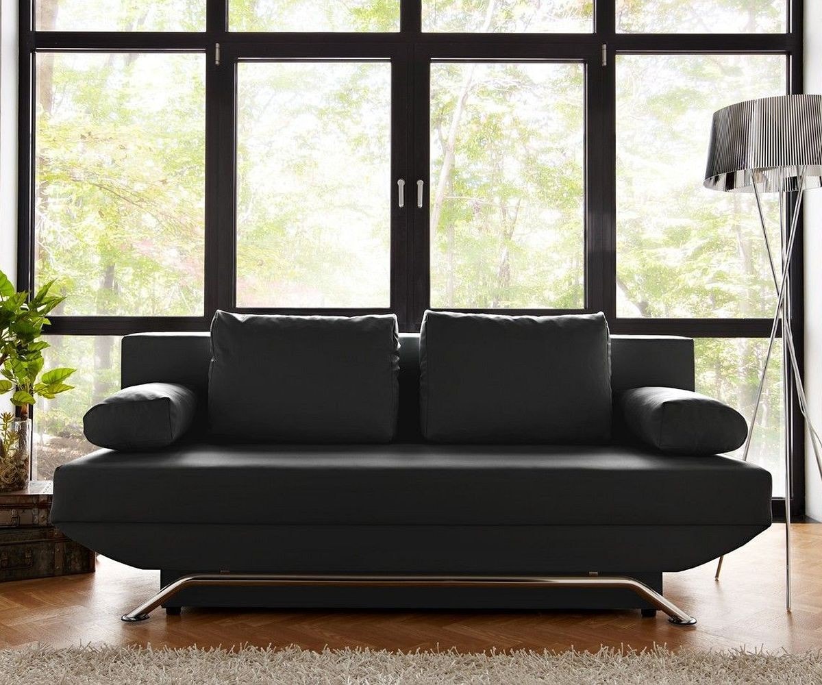 Schlafsofa Cady 200x90 cm Schwarz mit Schlaffunktion 