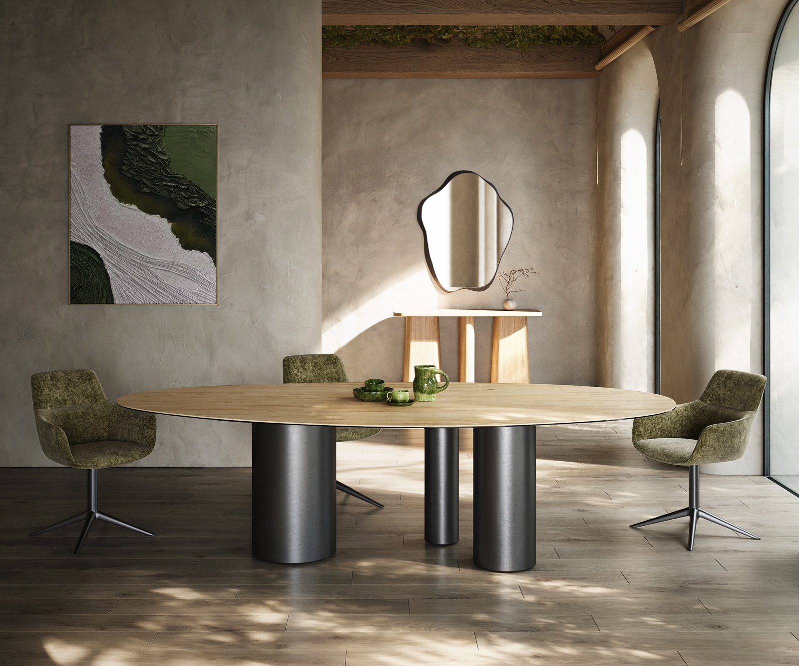 Esstisch Edge Oval 280x130 Keramik Laminam® Sabbia Eichefarbig Troa Edelstahl Graphit 1 Esstisch Edge Oval 280x130 Keramik Laminam® Sabbia Eichefarbig Troa Edelstahl Graphit 1