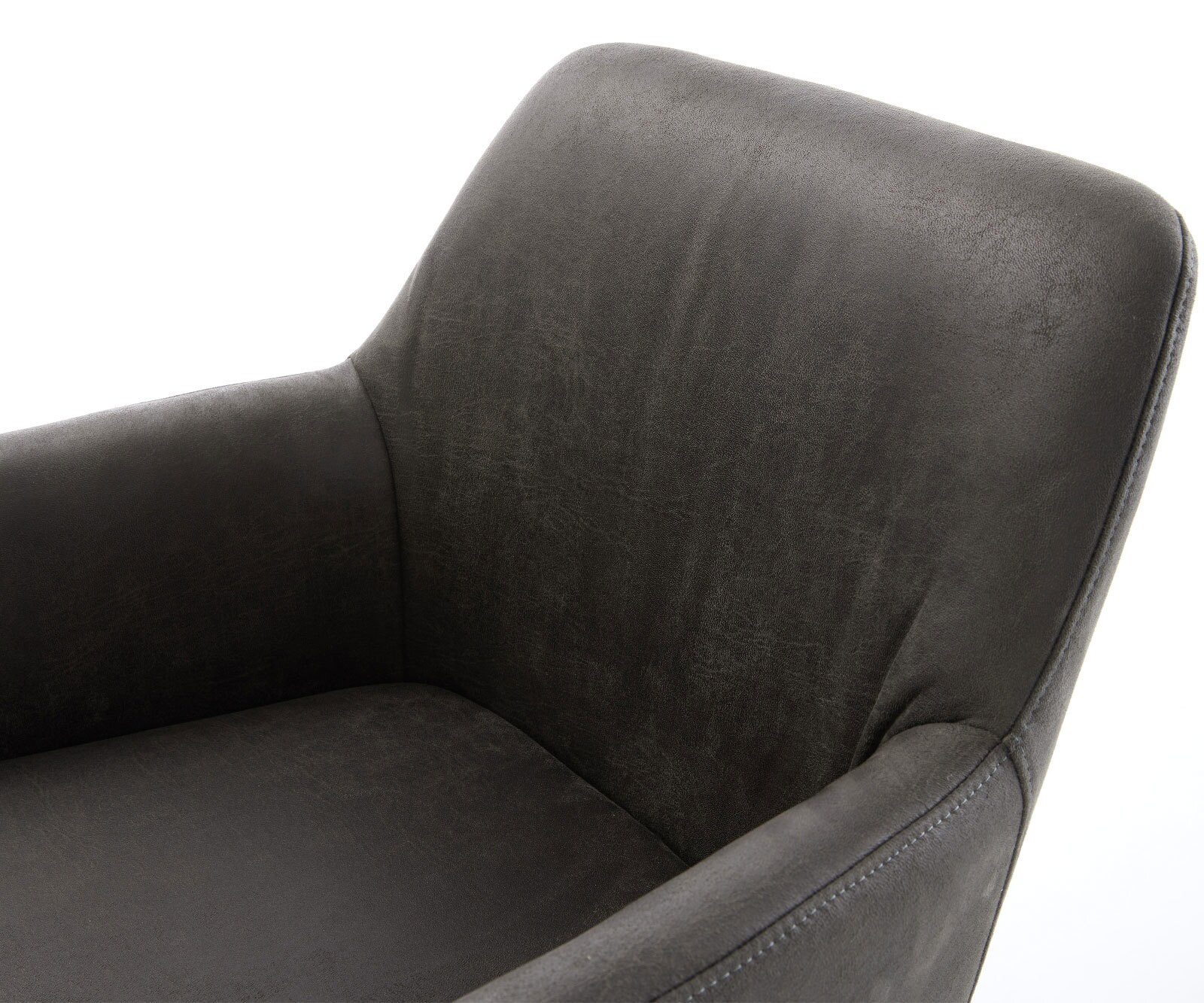 Chaise-pivotante Xana-Flex microvelours anthracite vintage pied croisé large aspect titane pivotement sur 360° fonction bascule ressorts ensachés 3
