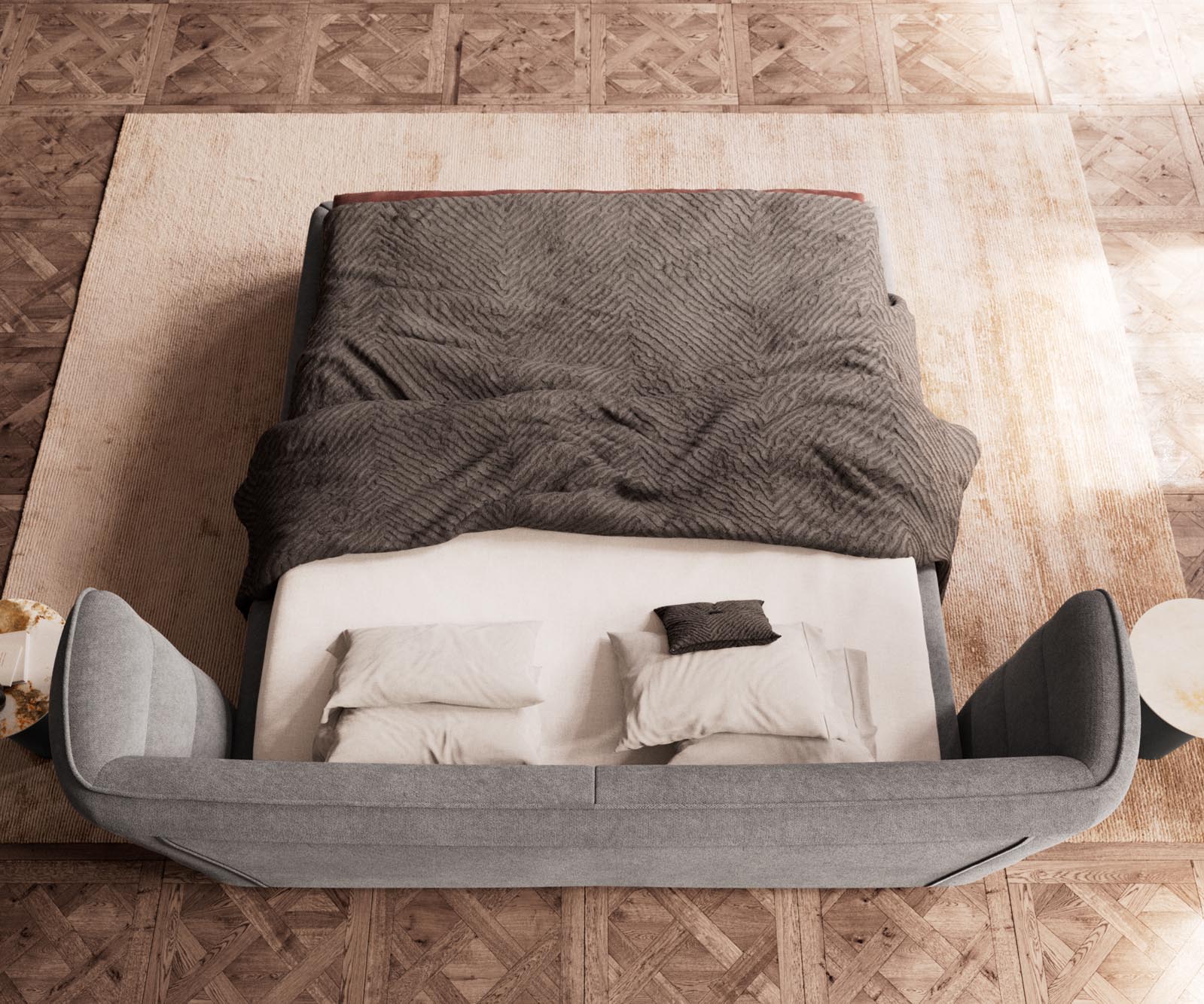 Polsterbettgestell Simea 180x200 cm Mikrofaser Grau 7