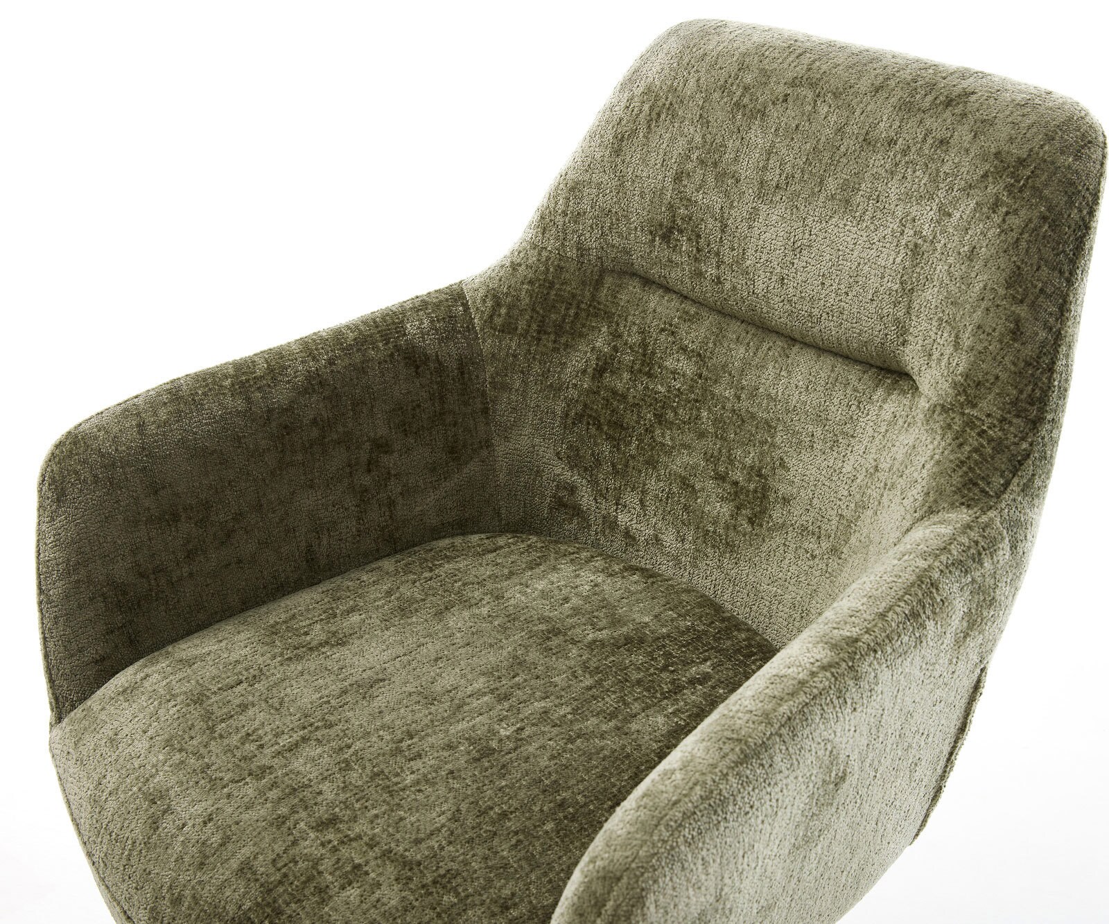 Drehstuhl Pejo-Flex Chenille Olive Fußkreuz Schwarz 360° drehbar Wippfunktion Taschenfederkern 4