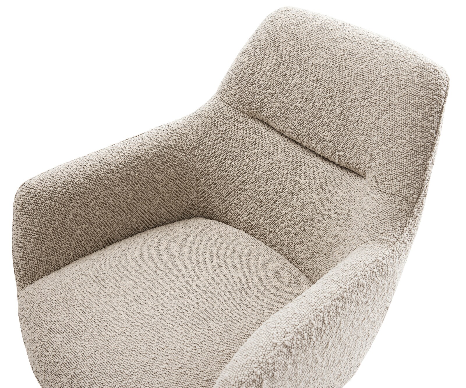 Drehstuhl Pejo-Flex Bouclé Schlamm Kreuzgestell breit Schwarz 360° drehbar Wippfunktion Taschenfederkern 3