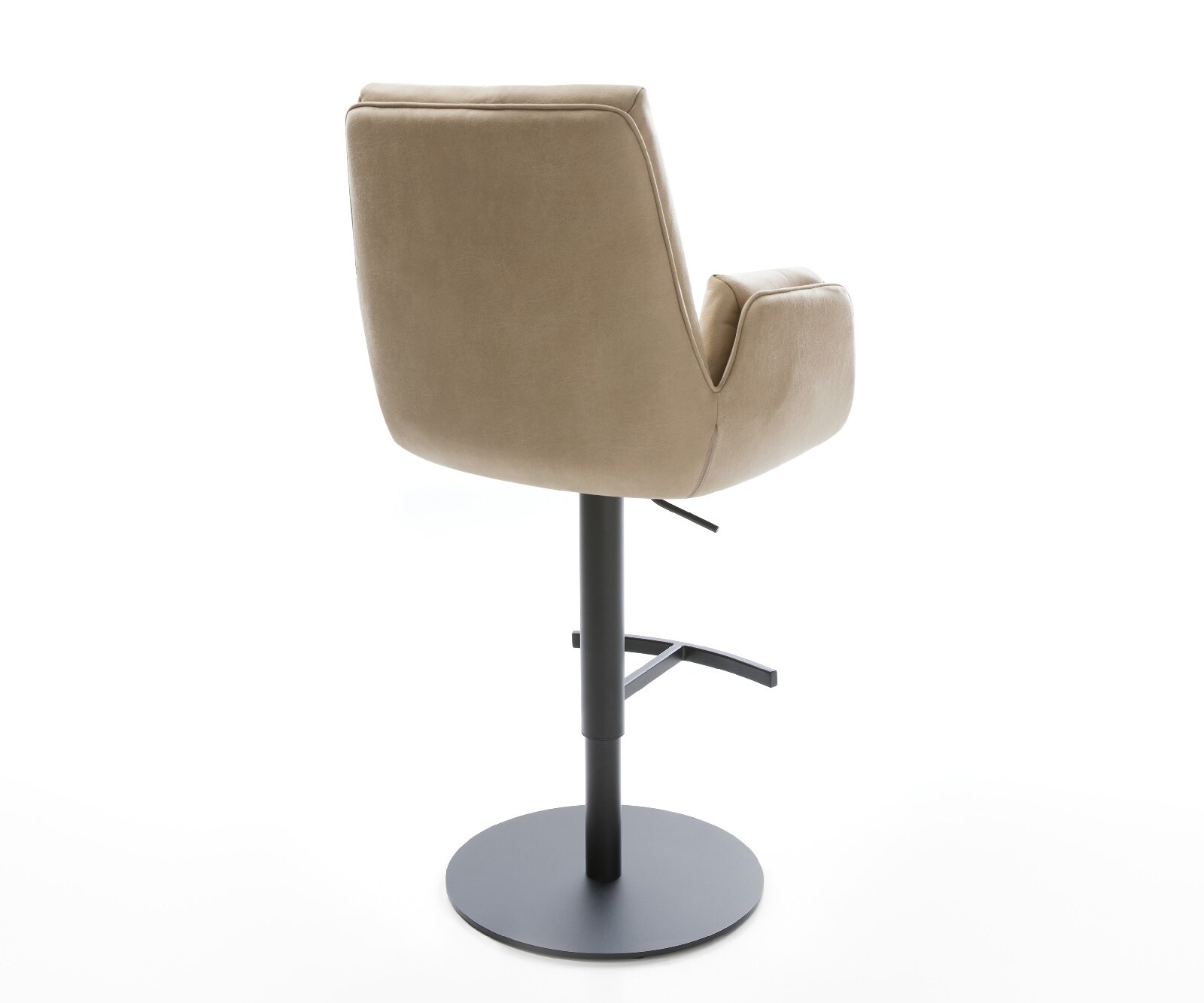 Chaise-de-bar Clea-Flex Microfibre Beige vintage Pied pivotant réglable en hauteur Noir Noir 5