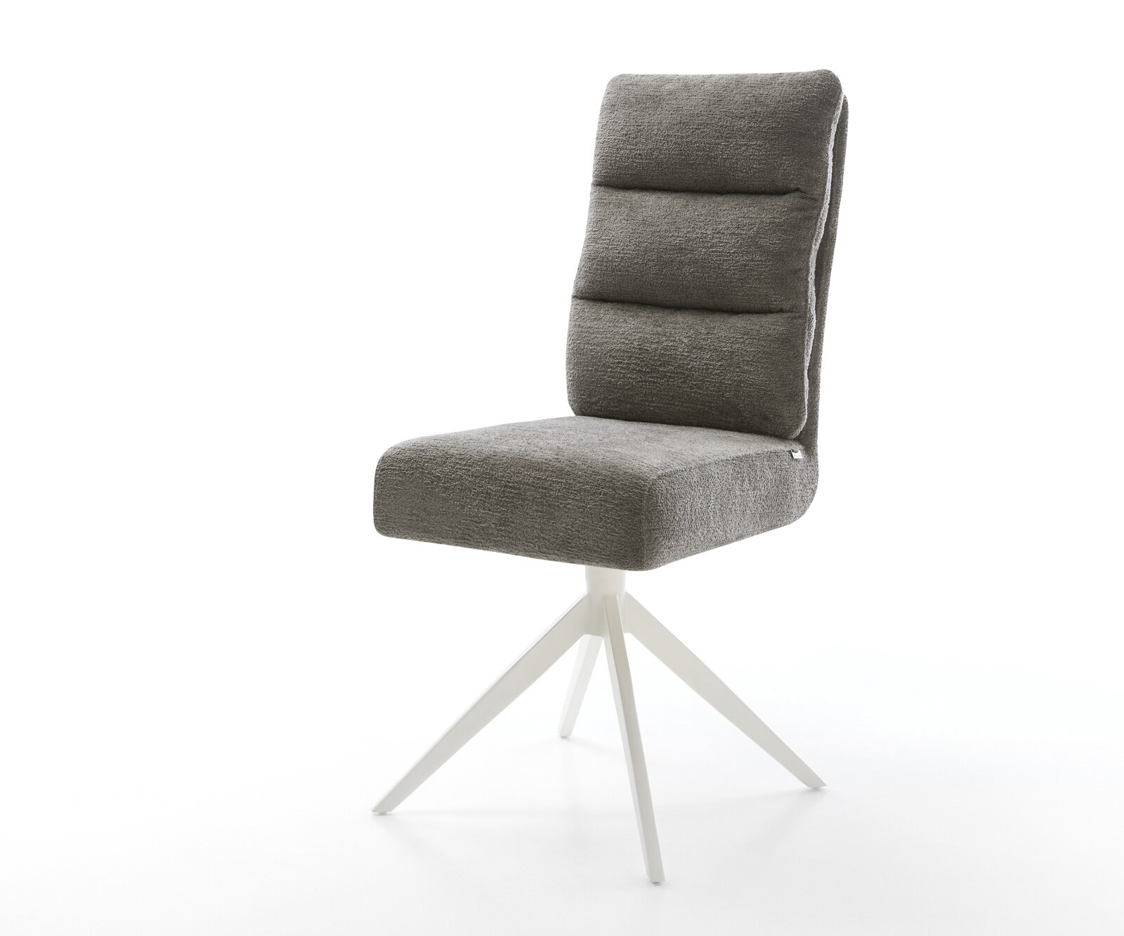 Drehstuhl Pela-Flex Bouclé Soft Schlamm Kreuzgestell breit Weiß 360° drehbar Wippfunktion Taschenfederkern 1