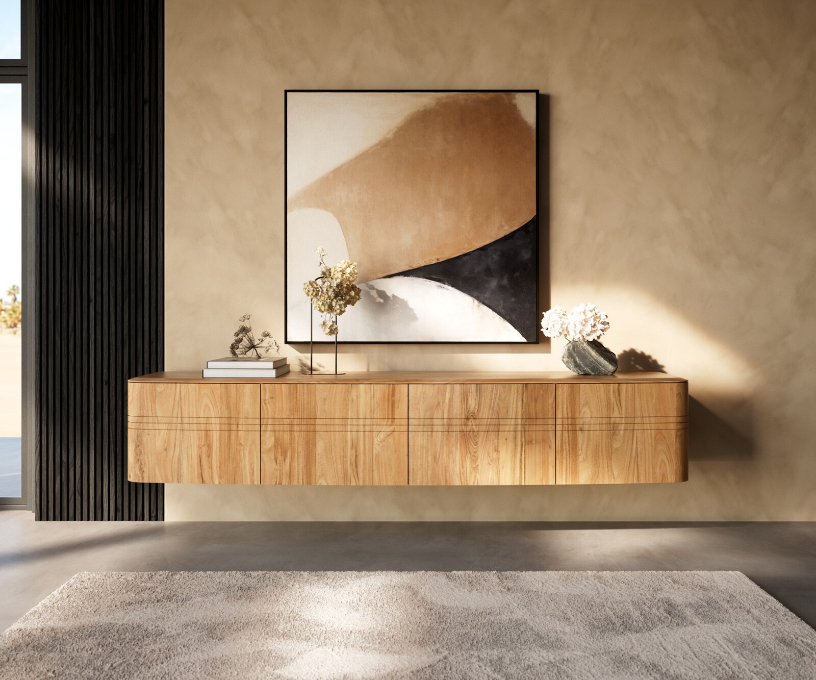 Lowboard Nagaru 220 cm Akazie Aura 4 Türen schwebend 1 Lowboard Nagaru 220 cm Akazie Aura 4 Türen schwebend 1