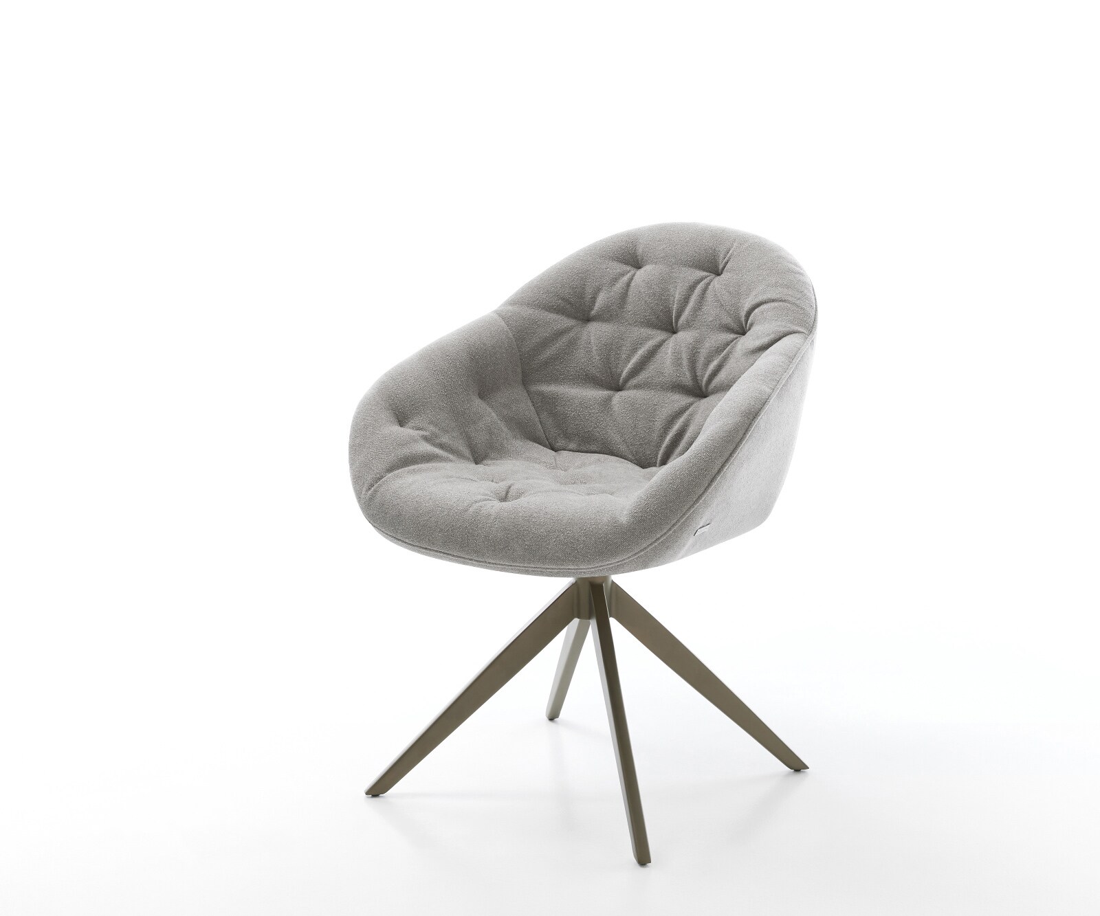 Drehstuhl Gaio-Flex Strukturstoff Soft Grau Kreuzgestell breit Effektfinish Titan 360° drehbar Wippfunktion 1