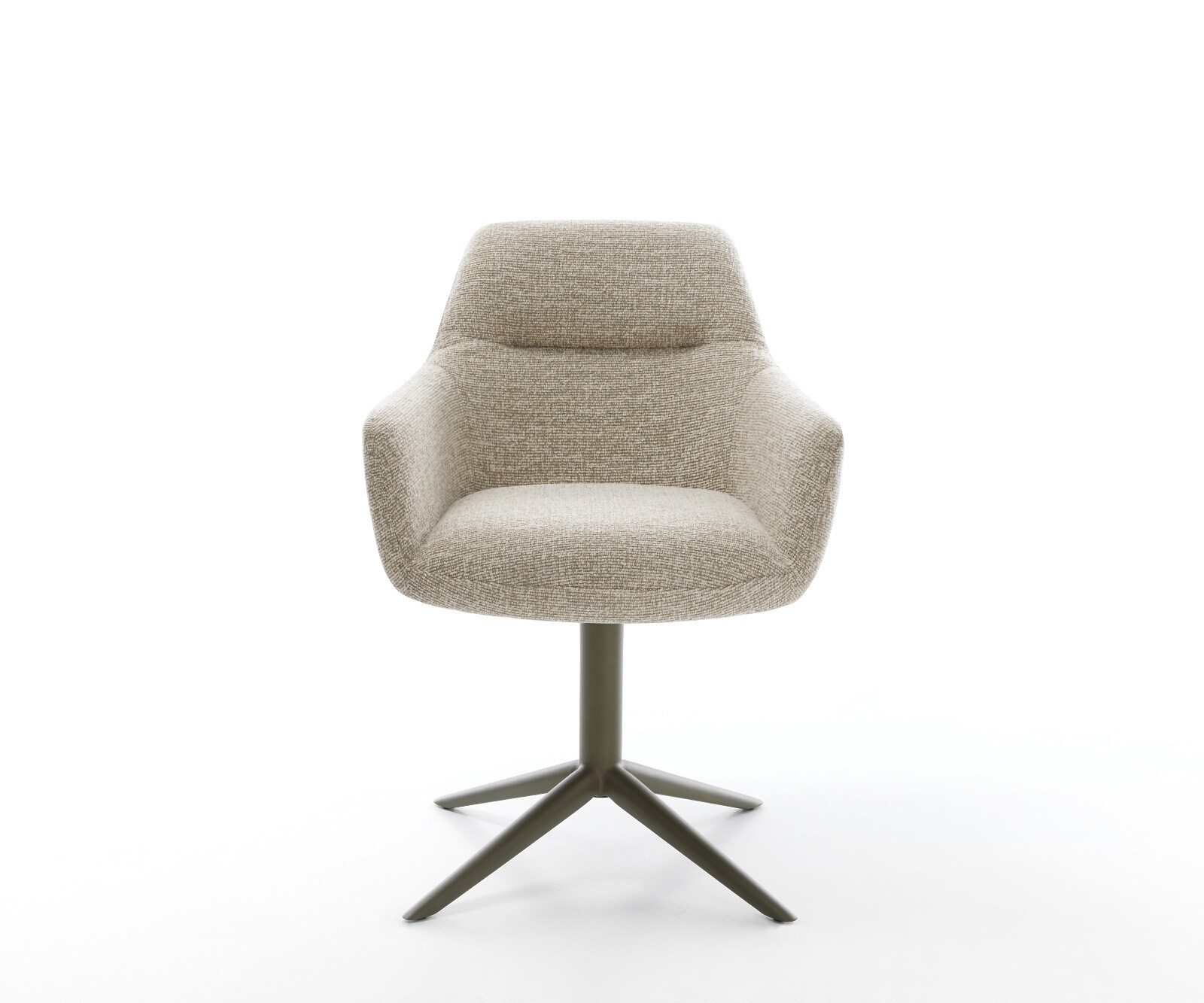 Drehstuhl Pejo-Flex Webstoff Soft Beige Fußkreuz Effektfinish Titan 360° drehbar Wippfunktion Taschenfederkern 2