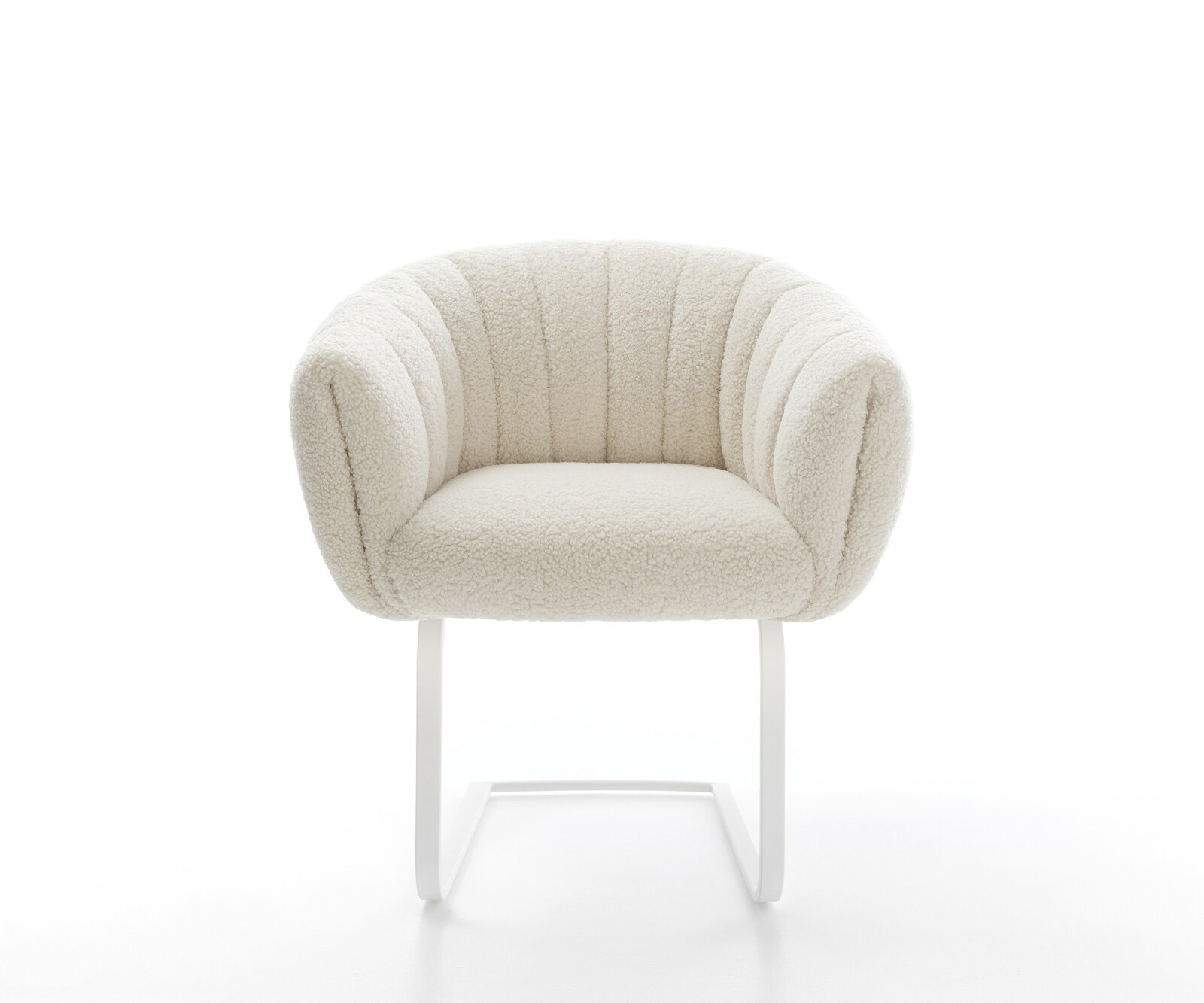 Freischwinger Jada-Flex Teddystoff Beige Freischwinger flach Weiß Taschenfederkern 2