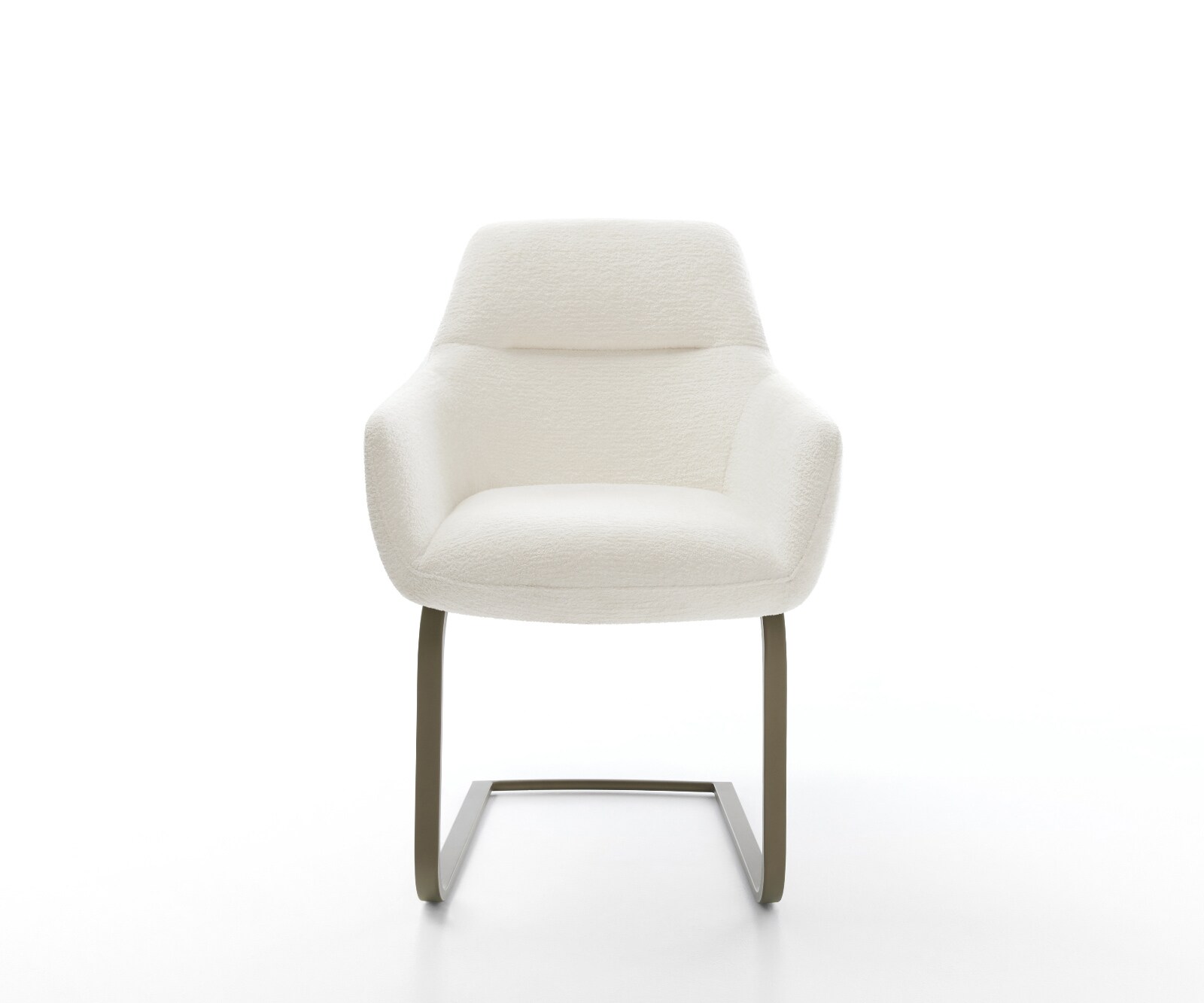 Cantilever Pejo-Flex bouclé doux beige pied cantilever plat aspect titane resorts ensachés 2