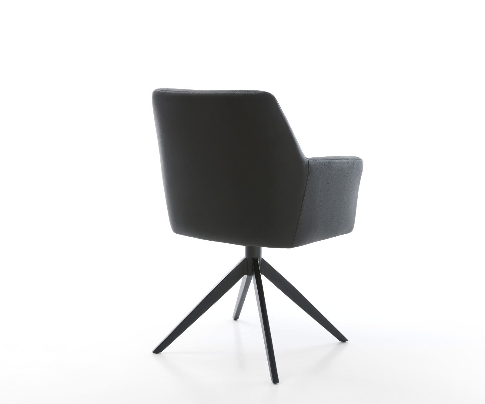 Chaise-pivotante Xana-Flex cuir de vache noir pied croisé large noir pivotement sur 360° fonction bascule ressorts ensachés 4