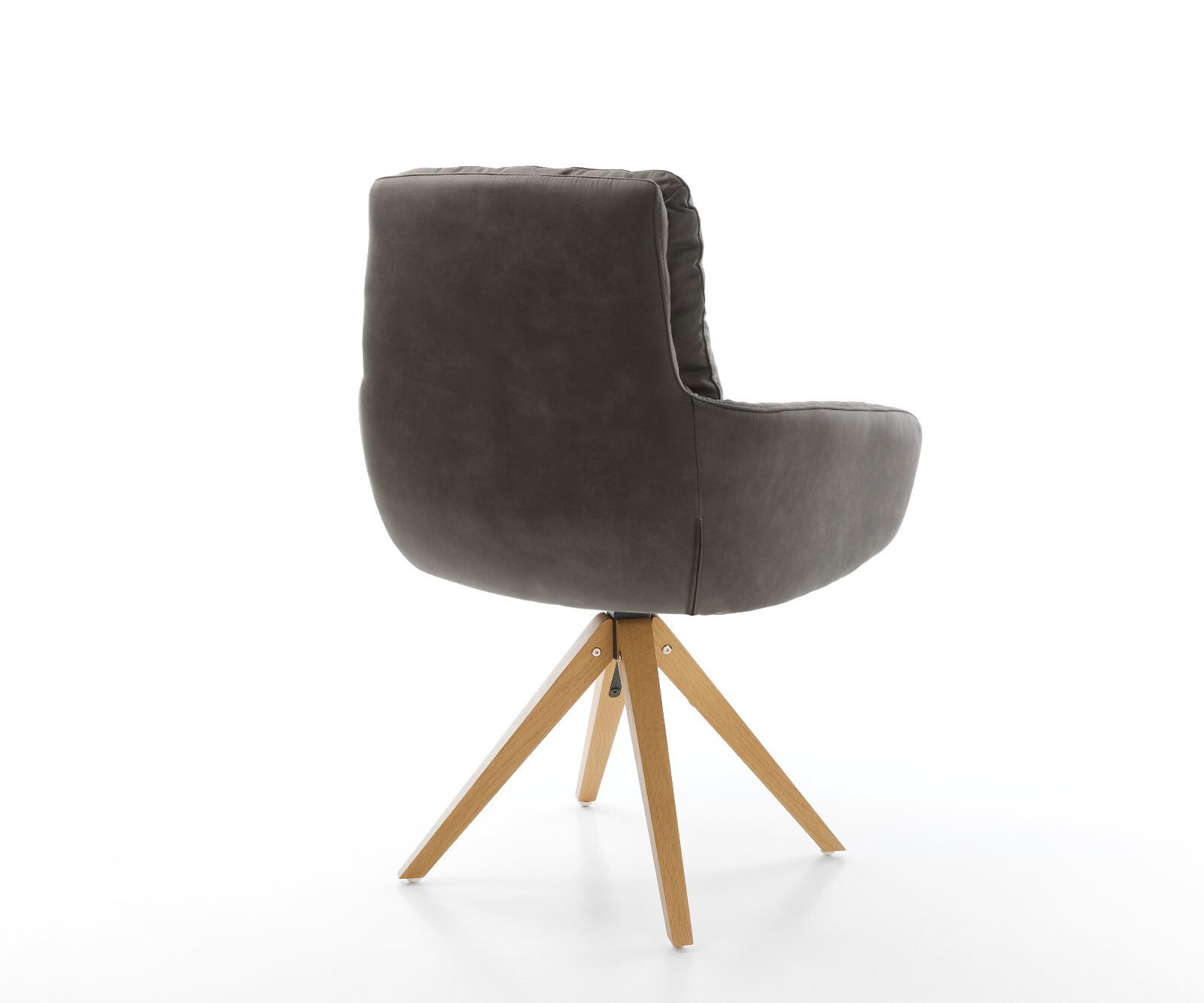 Chaise-de-salle-à-manger Abelia-Flex avec accoudoirs microvelours anthracite vintage pied en bois angulaire naturel 4