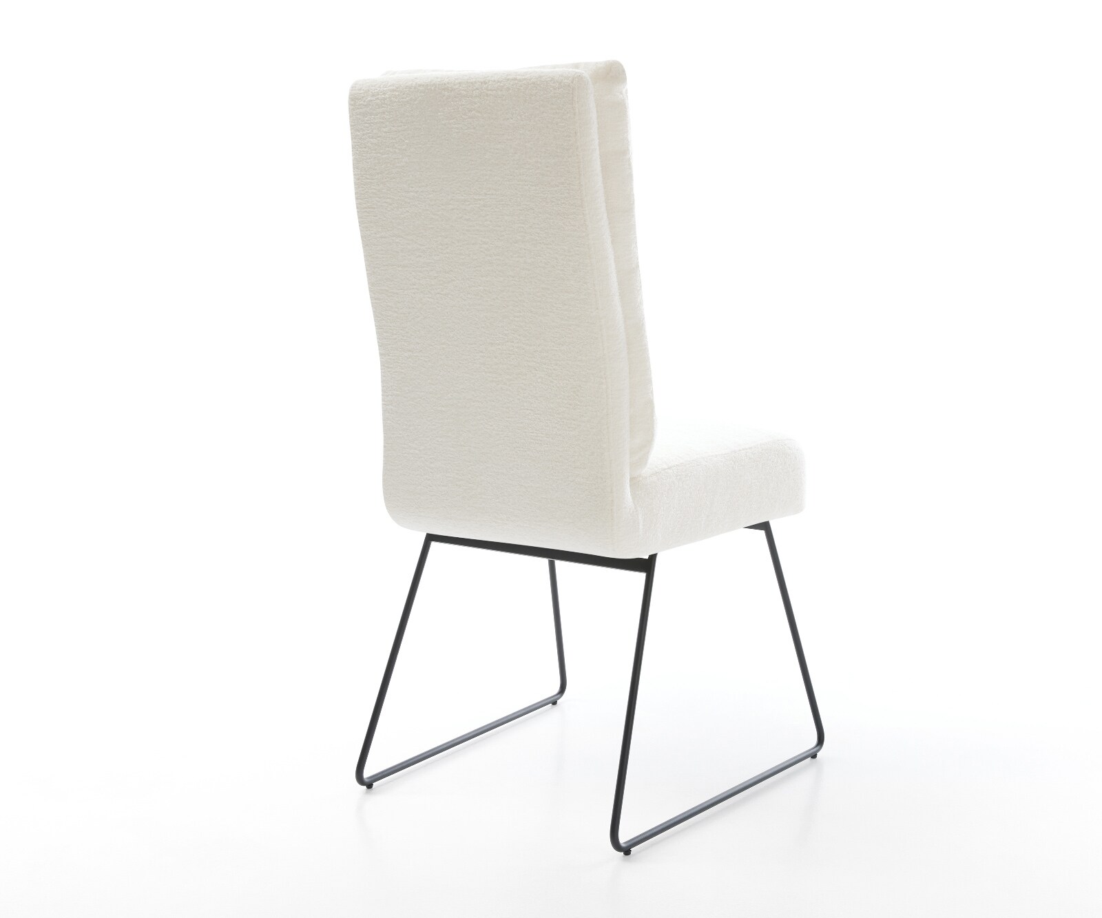 Esszimmerstuhl Pela-Flex Bouclé Soft Beige Kufengestell Schwarz Taschenfederkern 4