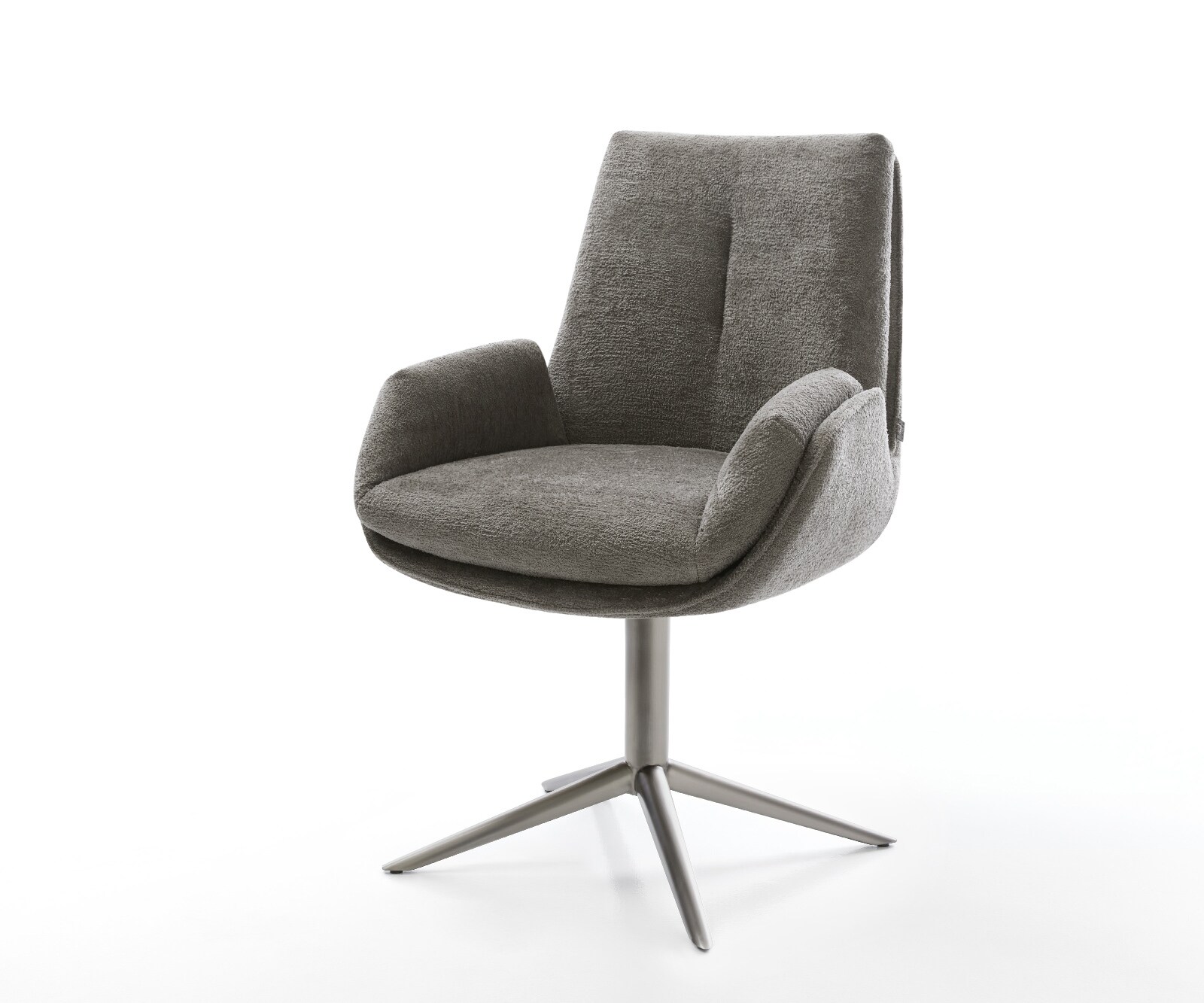 Drehstuhl Clea-Flex Bouclé Soft Schlamm Fußkreuz Graphit 360° drehbar Wippfunktion