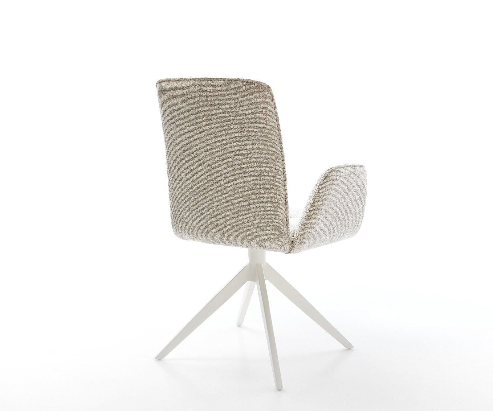 Drehstuhl Vinja-Flex Webstoff Soft Beige Kreuzgestell breit Weiß 360° drehbar Wippfunktion 5