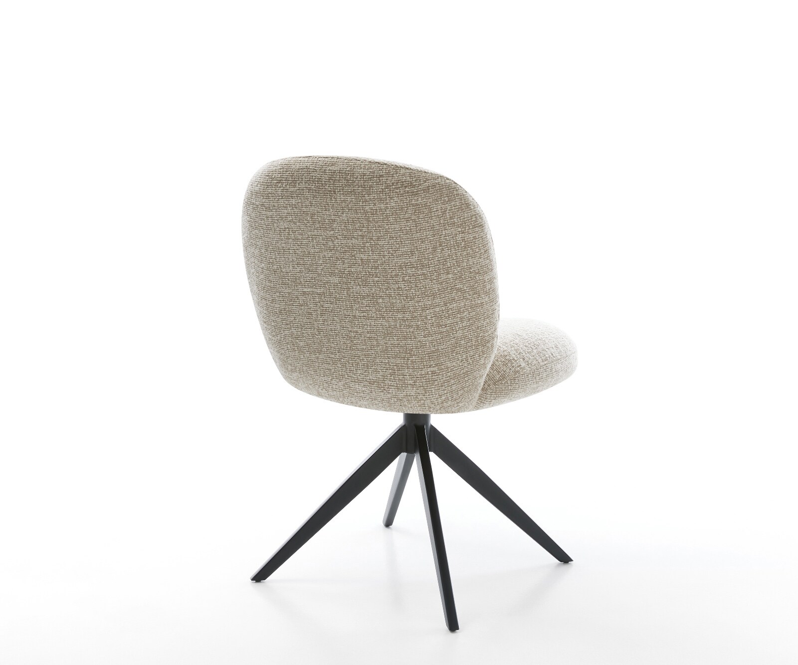 Drehstuhl Nube-Flex Webstoff Soft Beige Kreuzgestell breit Schwarz 360° drehbar Wippfunktion Taschenfederkern 4
